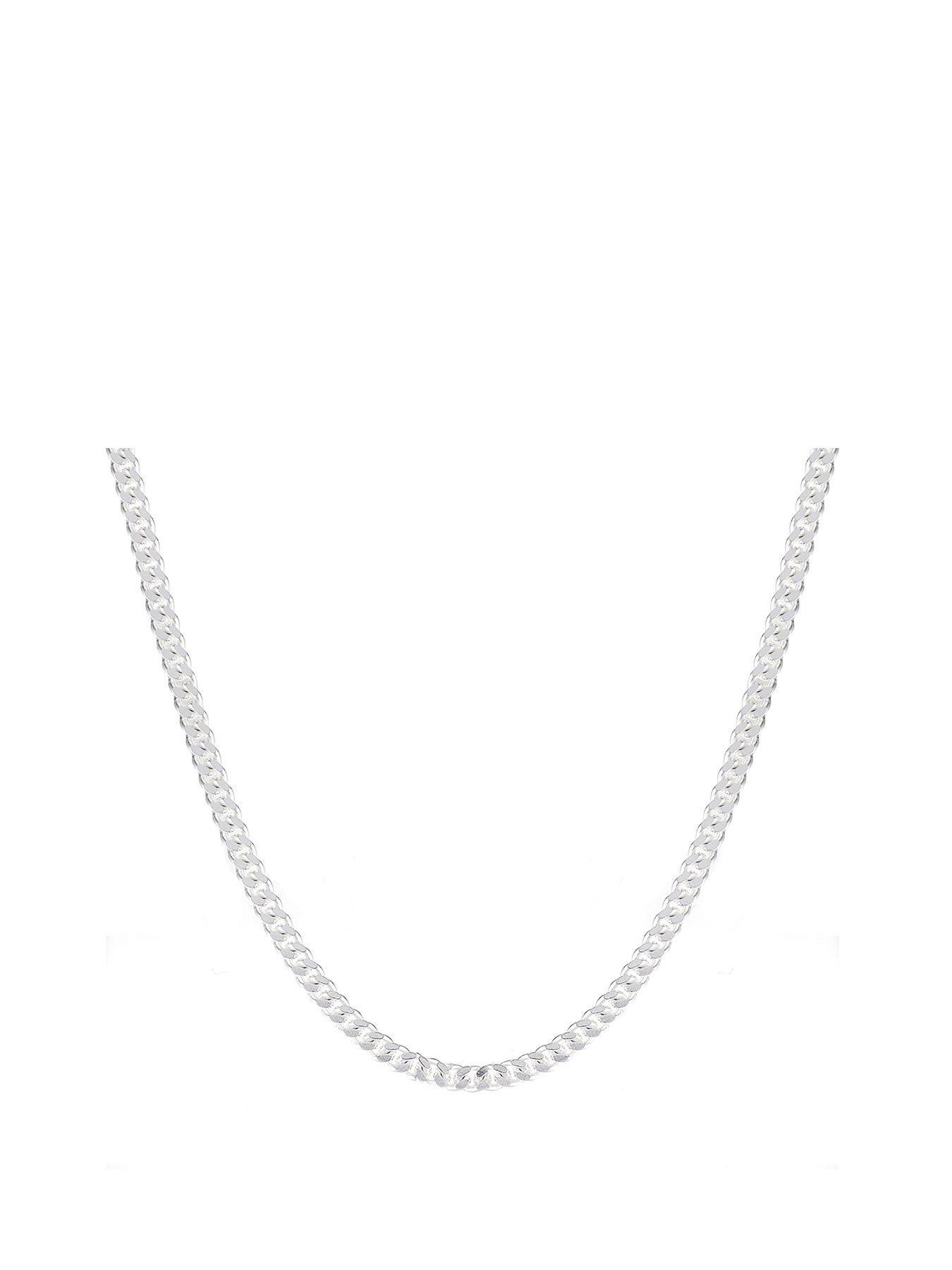 H. Samuel Sterling Silver Necklace. 24 Inch 3mm Curb Chain