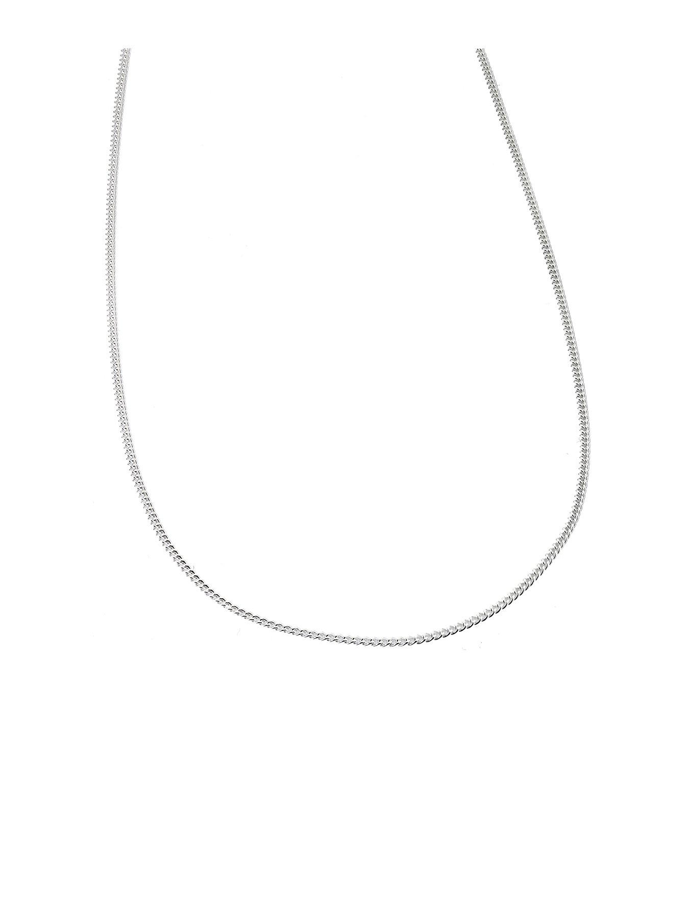 Product photograph of H Samuel Sterling Silver Necklace 20 Inch Dainty 40 Gauge Curb Chain from very.co.uk