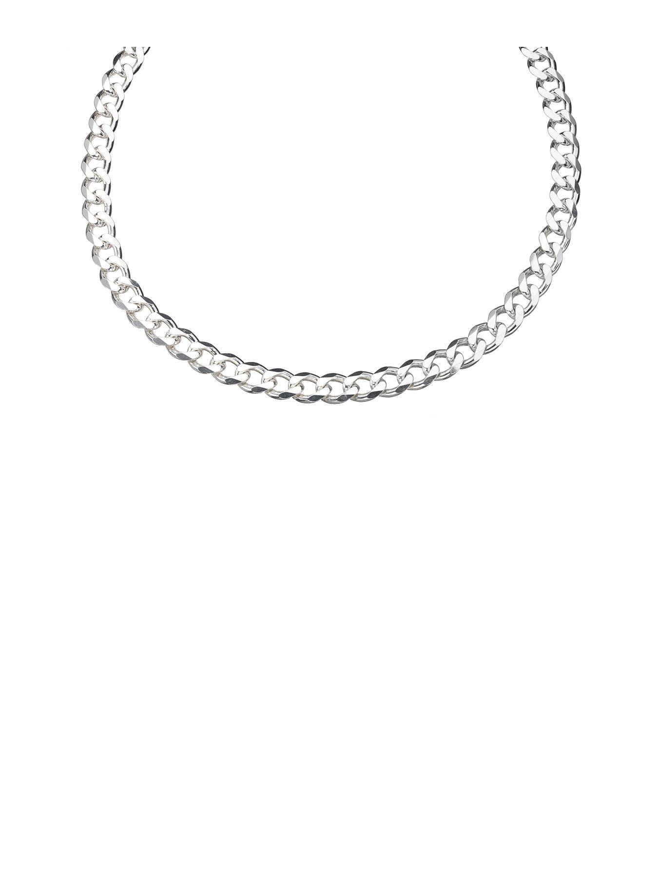 undefined Sterling Silver Necklace. 22 Inch Curb Chain