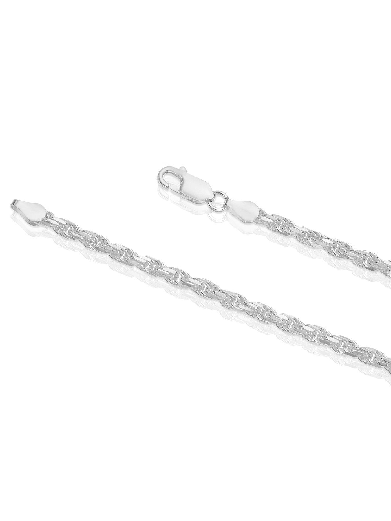 Image 3 of 4 of H. Samuel Mens Sterling Silver Necklace. 22 Inch Rope Chain