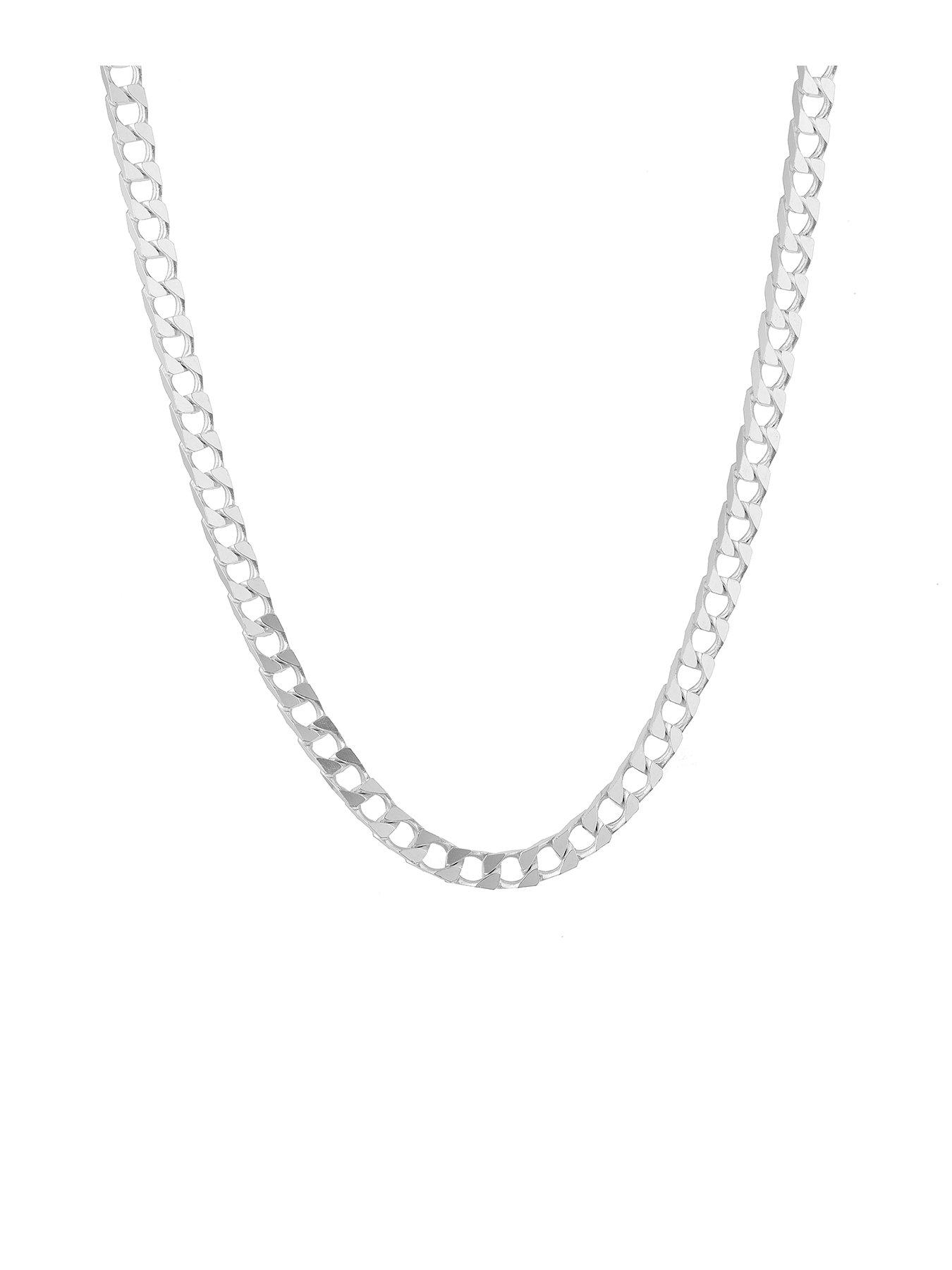 H. Samuel Sterling Silver Necklace. 20 Inch Curb Chain