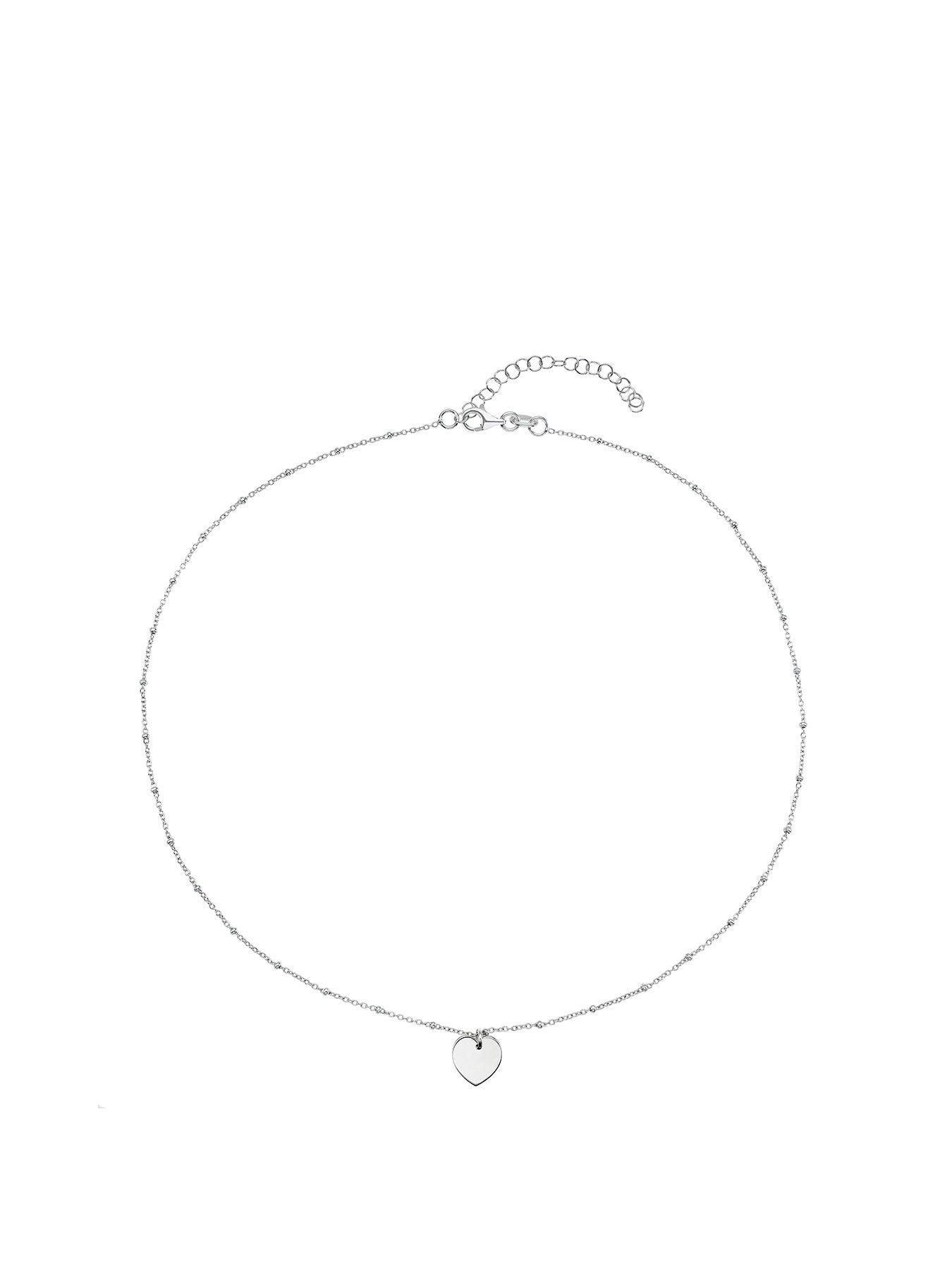 Product photograph of H Samuel Silver Heart Disc On Fancy Chain 18 from very.co.uk