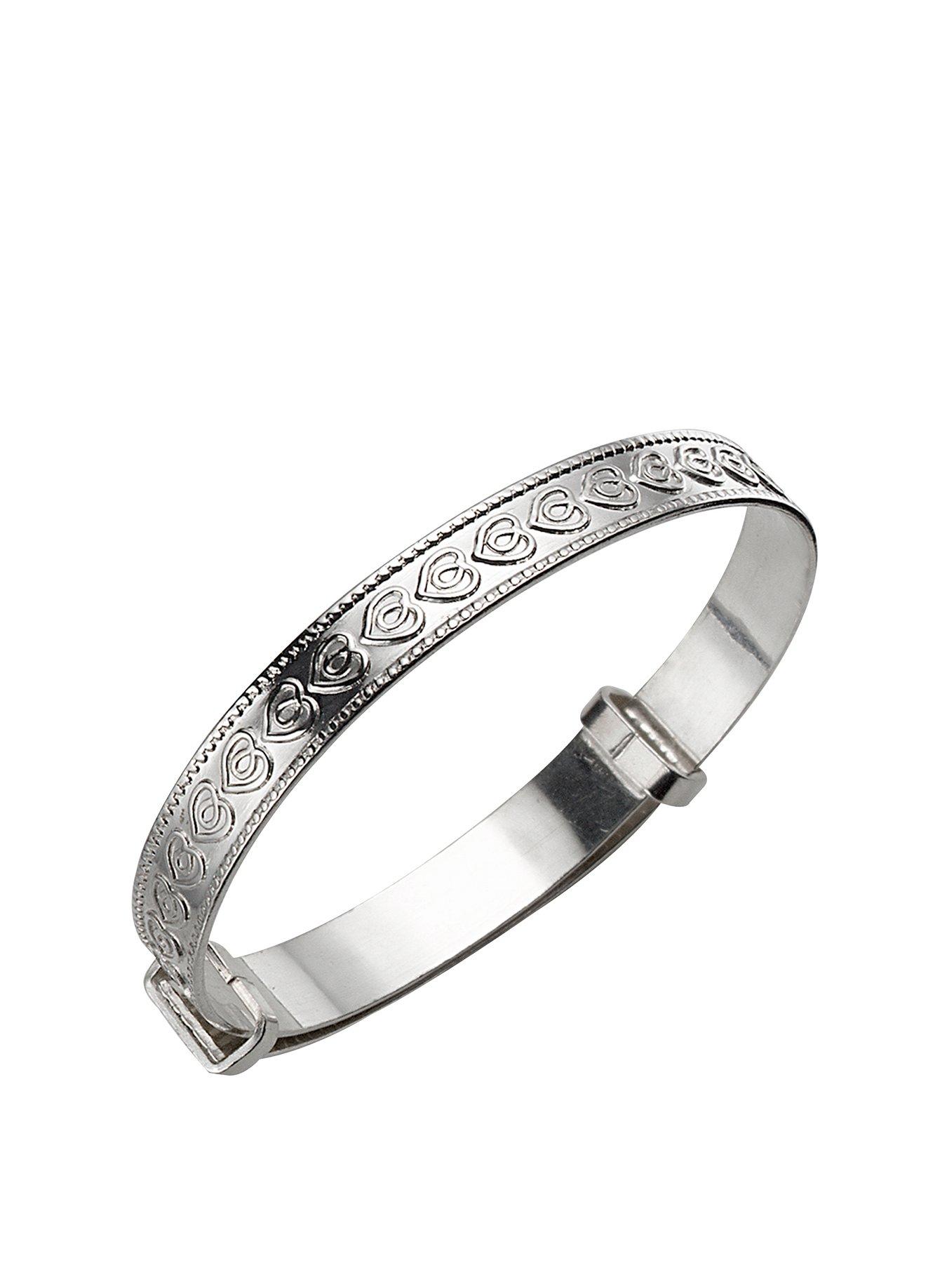H. Samuel Childrens Sterling Silver Bangle. Celtic Heart Expander Bangle