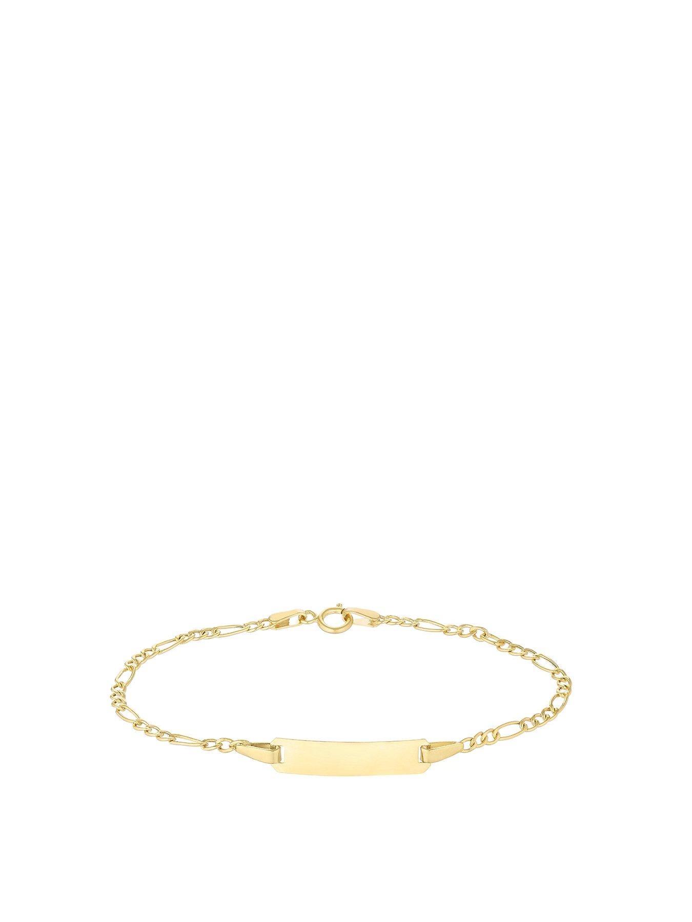 Product photograph of H Samuel 9ct Yellow Gold 6 Inch Figaro Chain Id Bracelet from very.co.uk