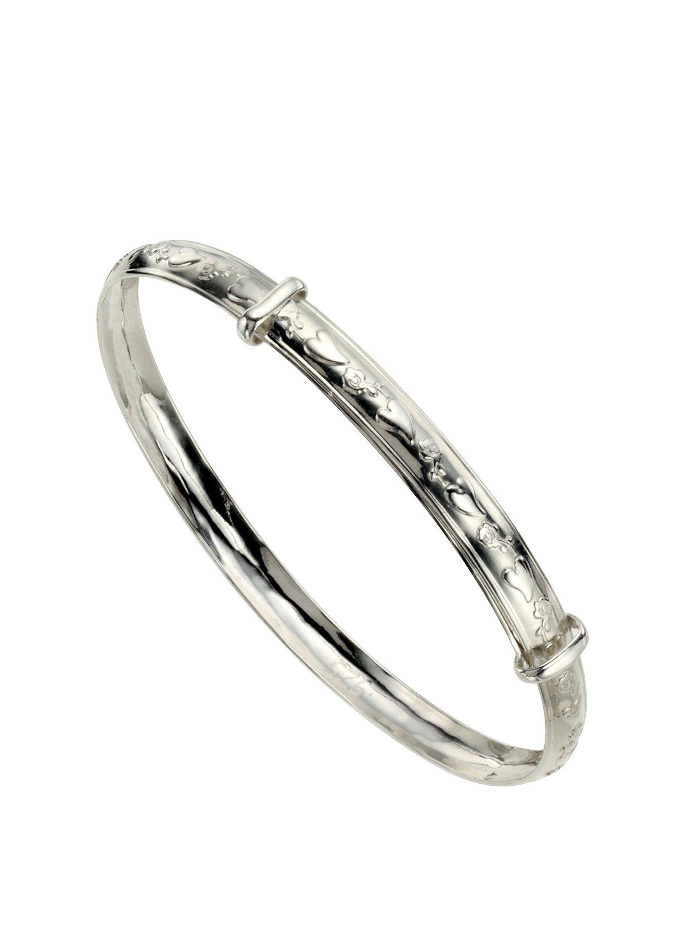 undefined Childrens Sterling Silver Heart Expander Bangle