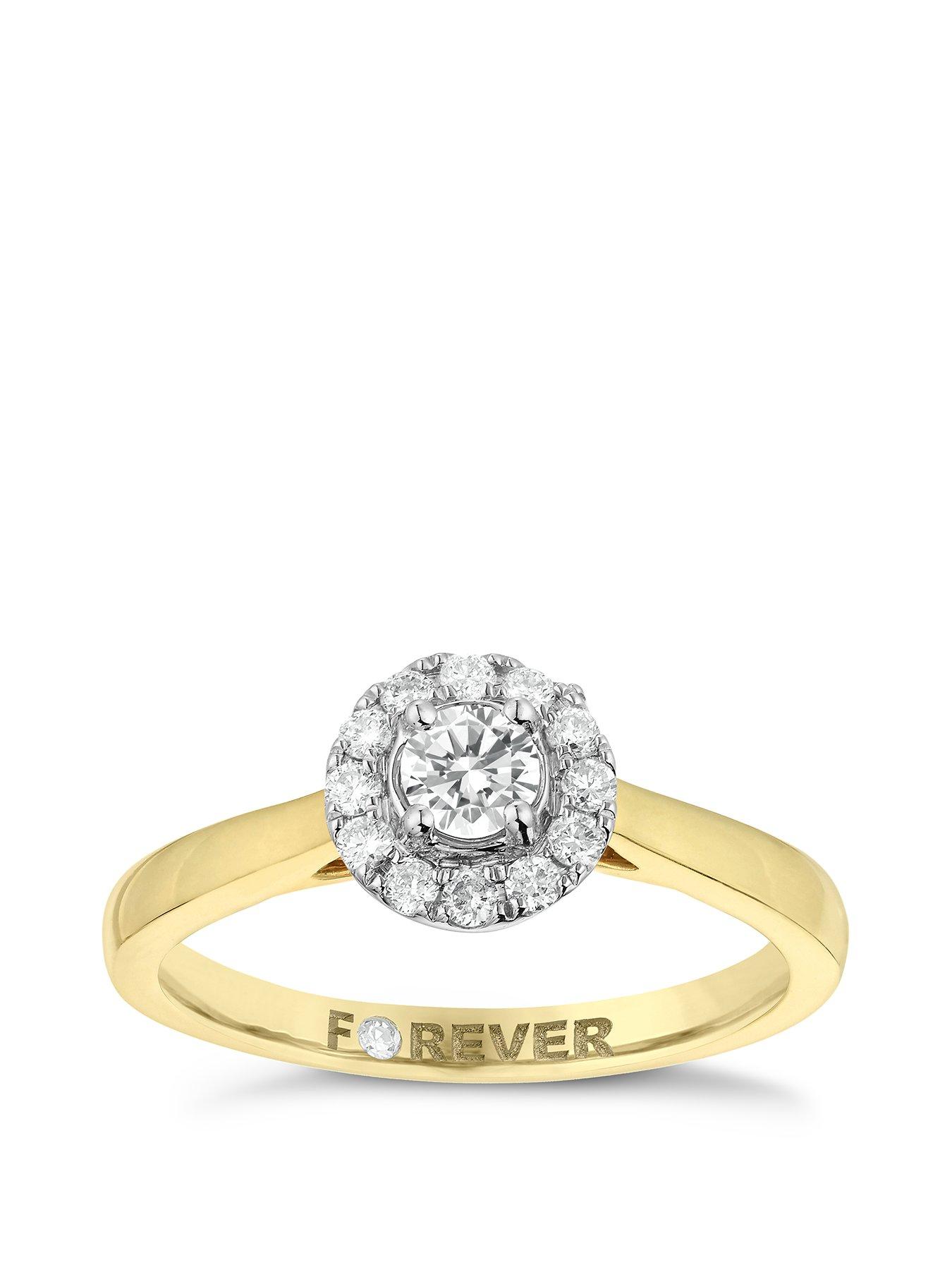 Product photograph of H Samuel The Forever Diamond 18ct Yellow Gold 0 25ct Diamond Ring from very.co.uk