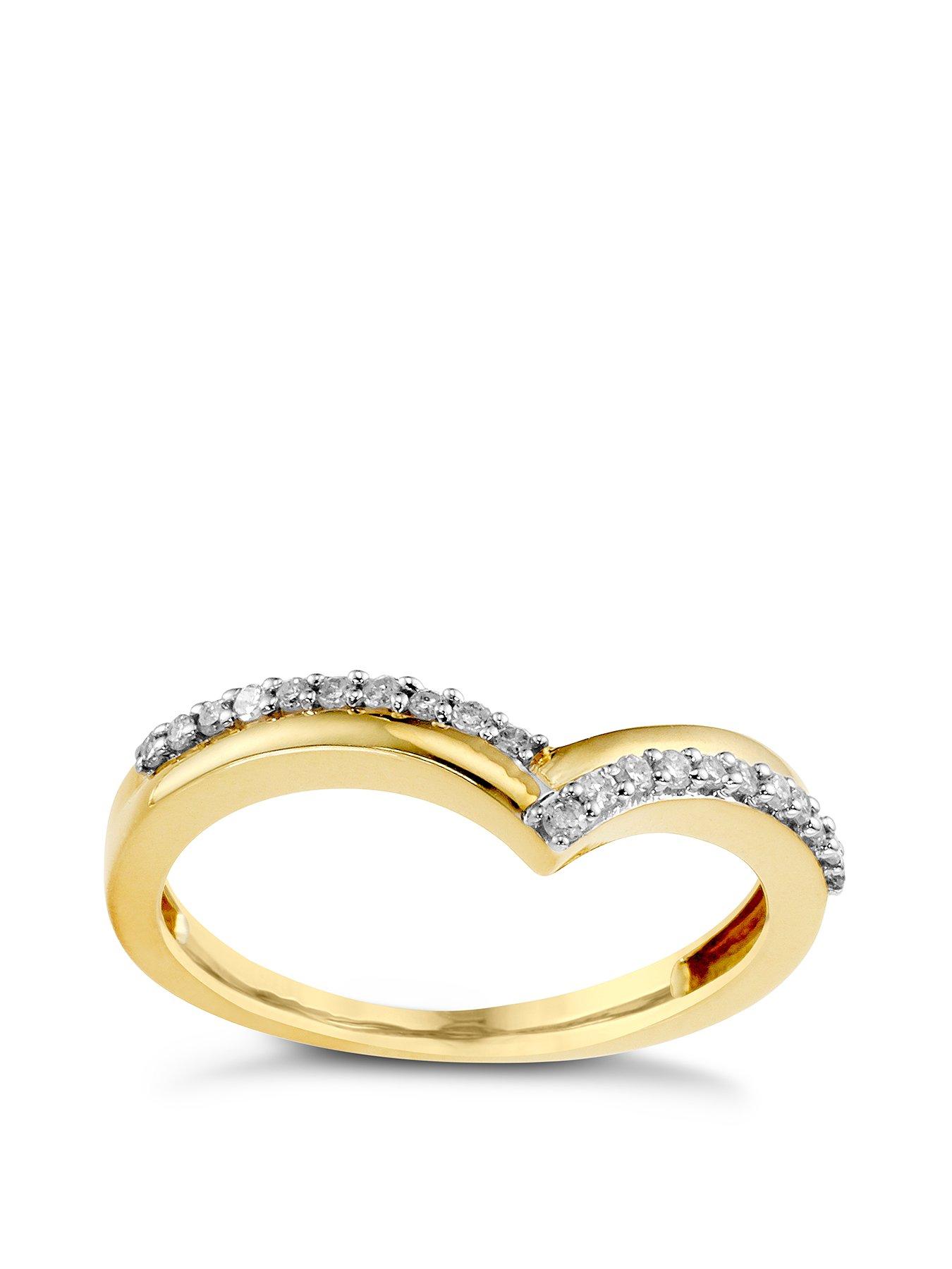 Product photograph of H Samuel 9ct Yellow Gold 0 15ct Diamond Shaped Eternity Ring from very.co.uk