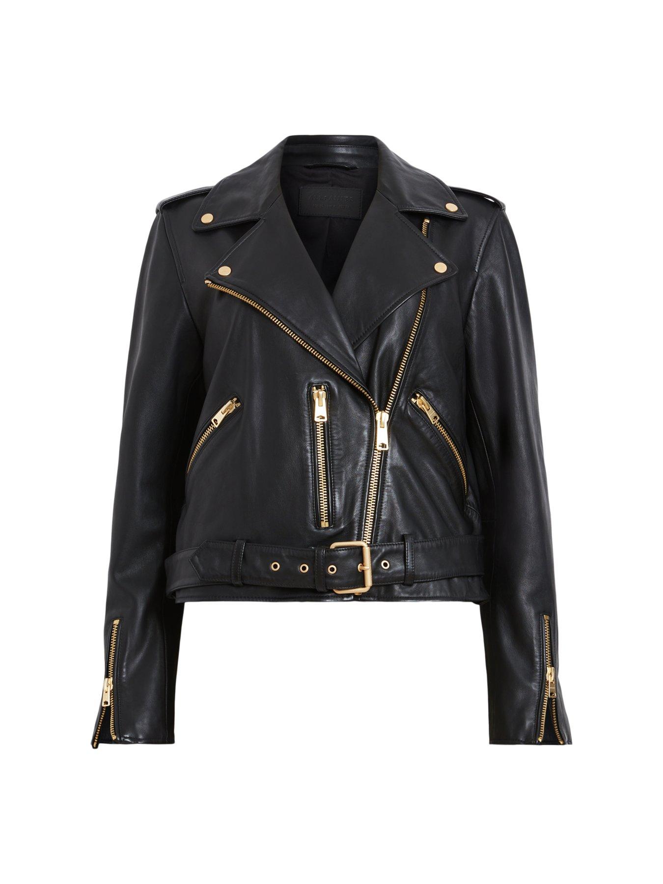 Black hardware leather jacket best sale