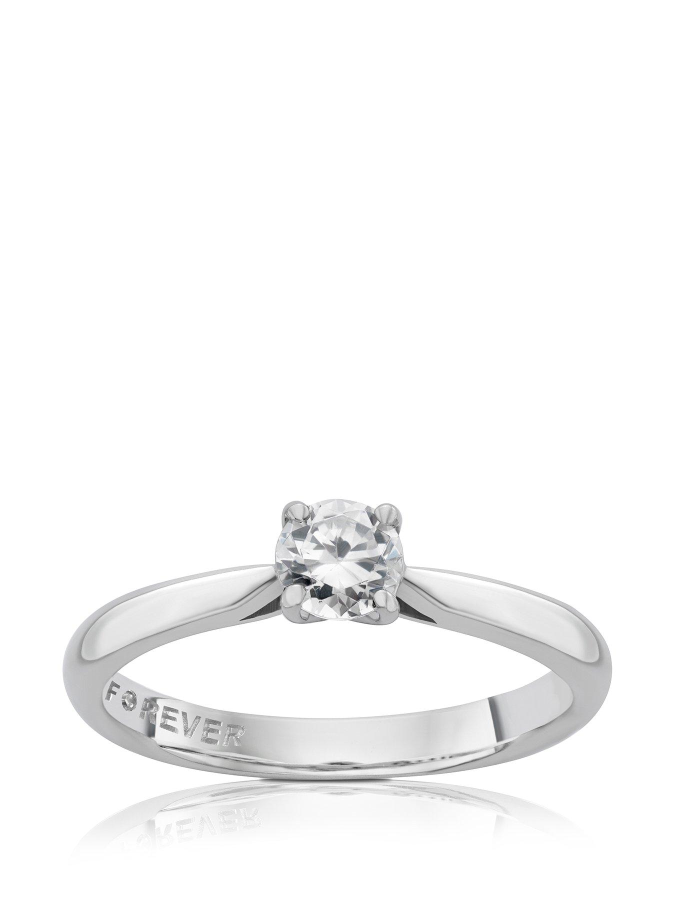 Product photograph of H Samuel The Forever Diamond Platinum 0 33ct Solitaire Ring from very.co.uk