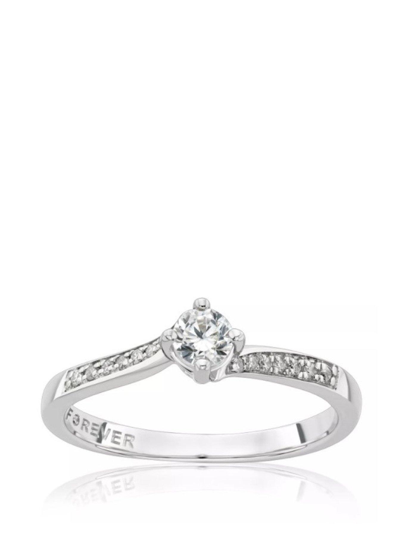 Product photograph of H Samuel The Forever Diamond Platinum 0 25ct Diamond Ring from very.co.uk