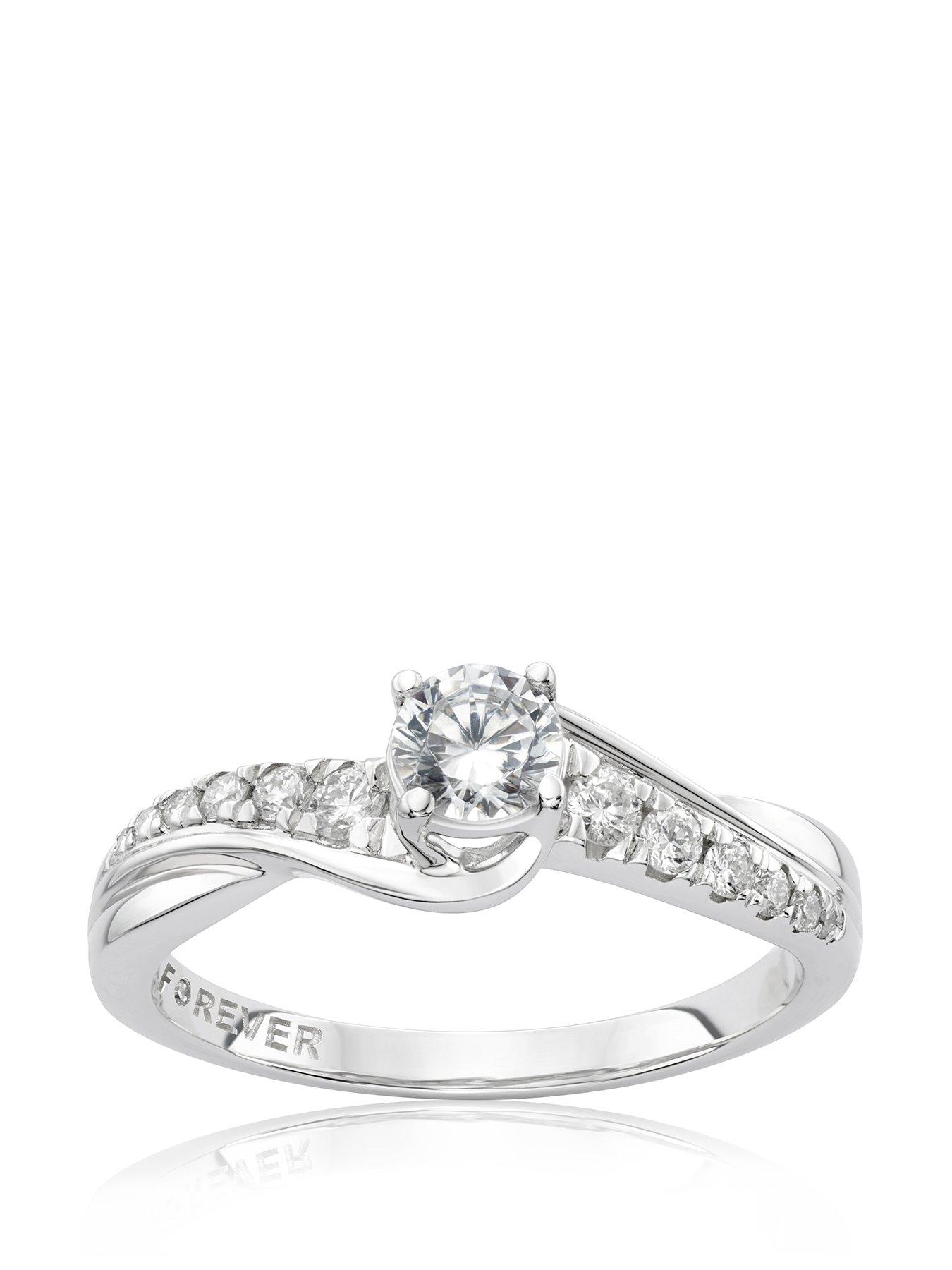 Product photograph of H Samuel The Forever Diamond Platinum Twist Solitaire 0 50ct Engagement Ring from very.co.uk
