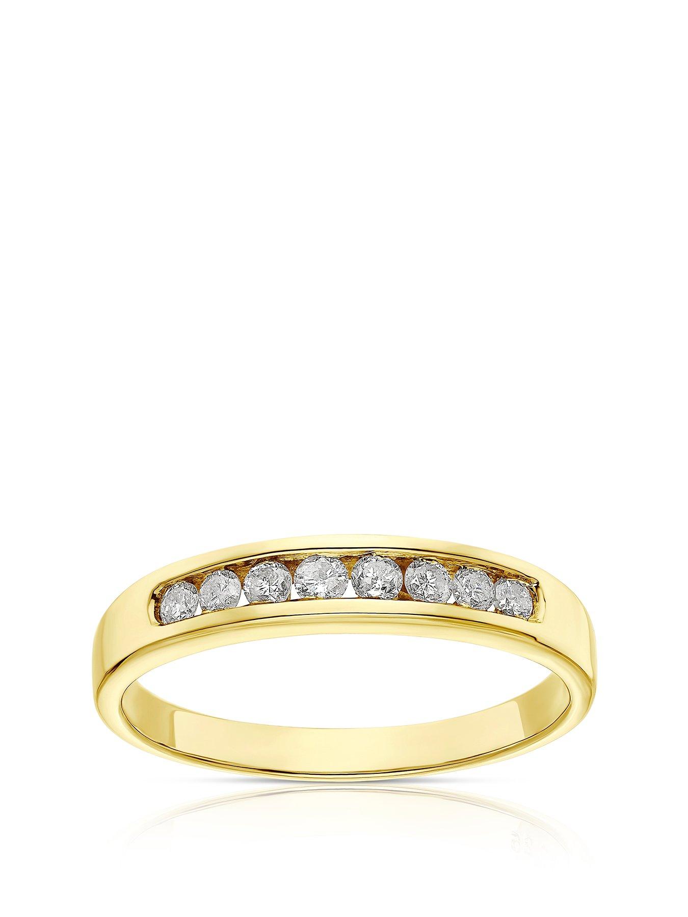 Product photograph of H Samuel 9ct Yellow Gold 0 25ct Diamond Eternity Ring from very.co.uk