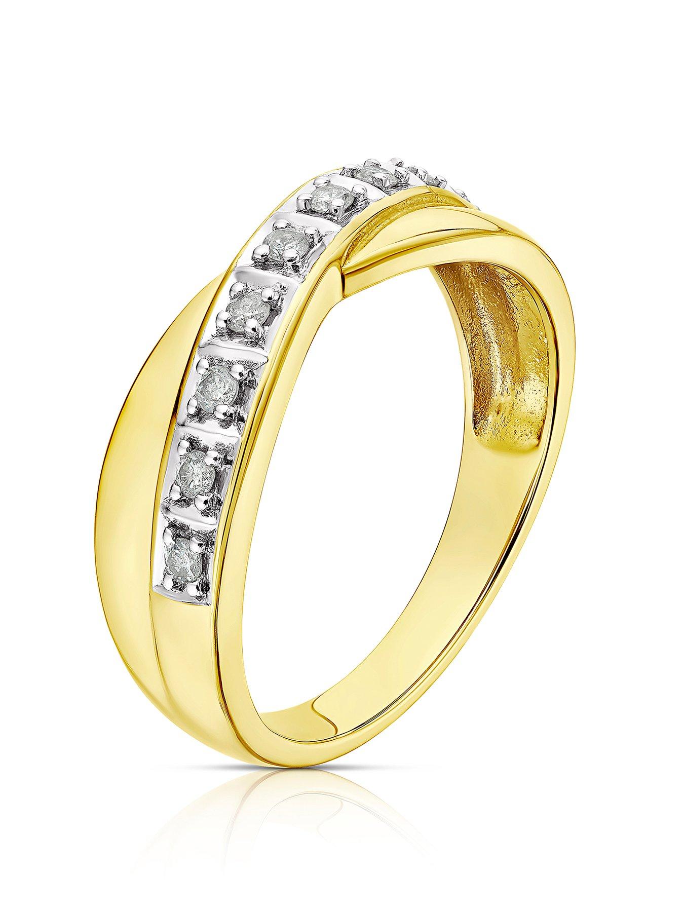 Image 2 of 4 of H. Samuel 9ct Yellow Gold Engagement Ring. 0.12ct Diamond Crossover Ring