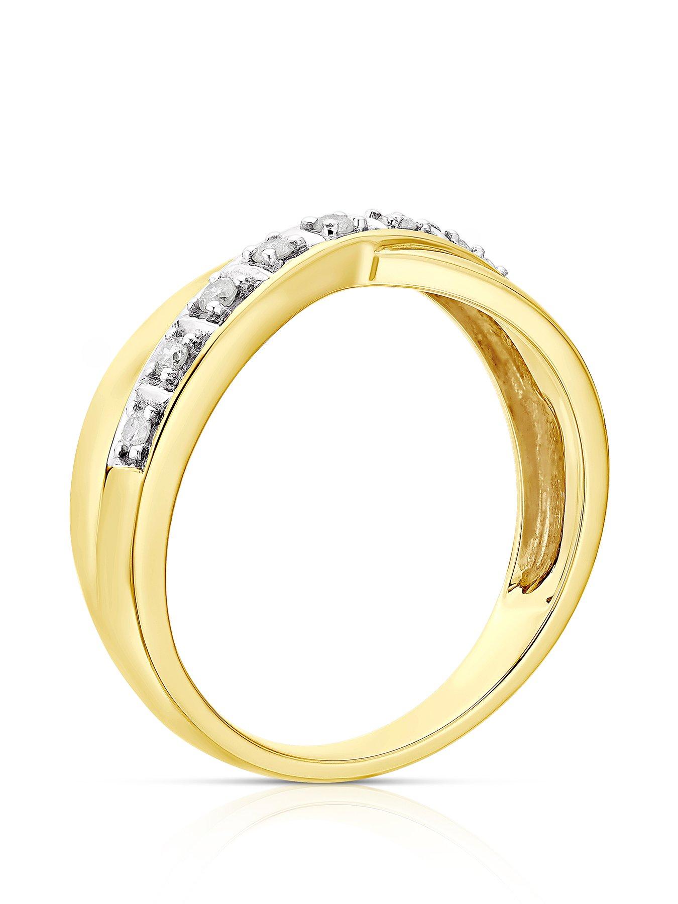Image 3 of 4 of H. Samuel 9ct Yellow Gold Engagement Ring. 0.12ct Diamond Crossover Ring
