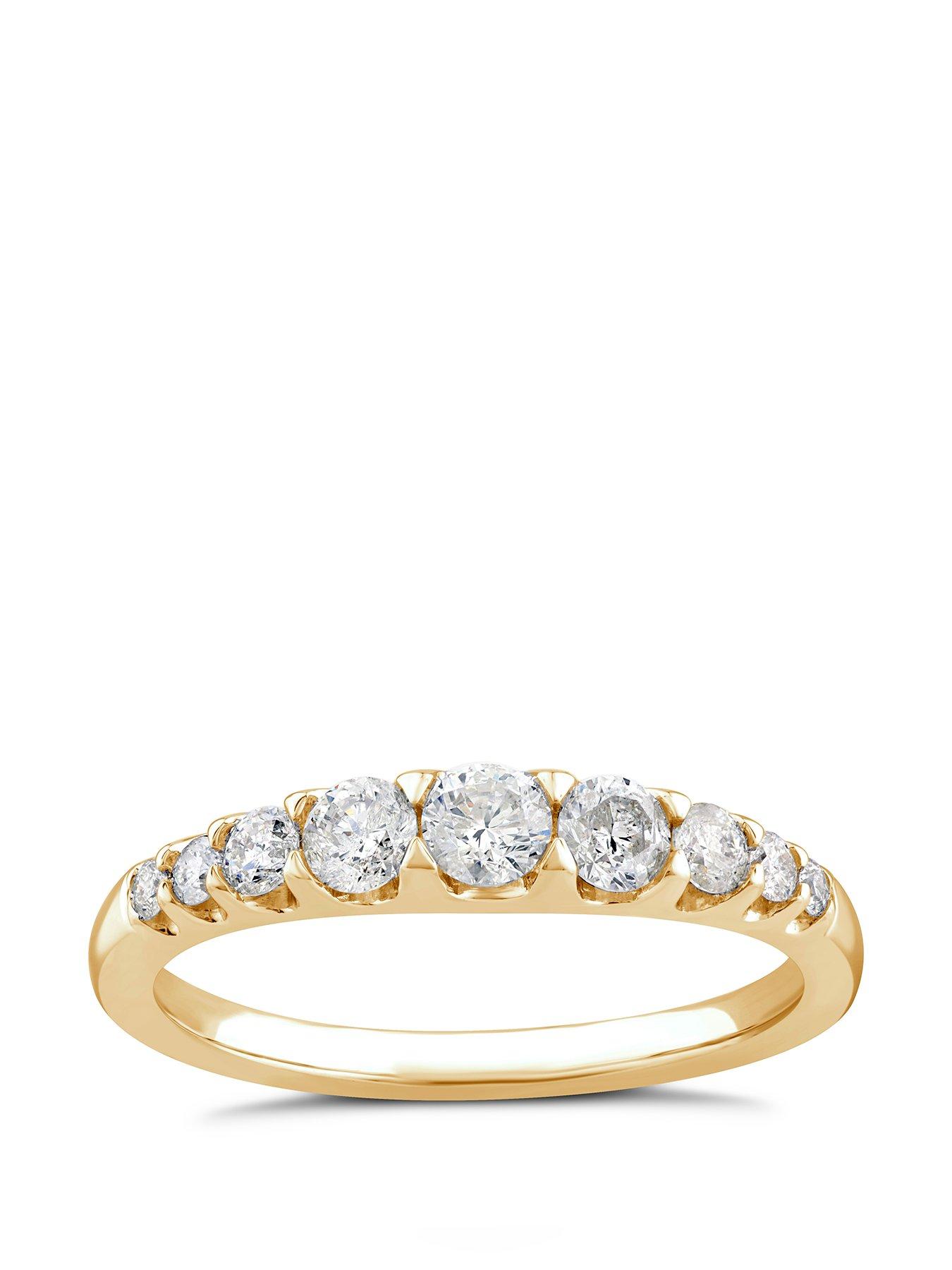 Product photograph of H Samuel 9ct Yellow Gold 0 50ct Diamond Graduated Eternity Ring from very.co.uk