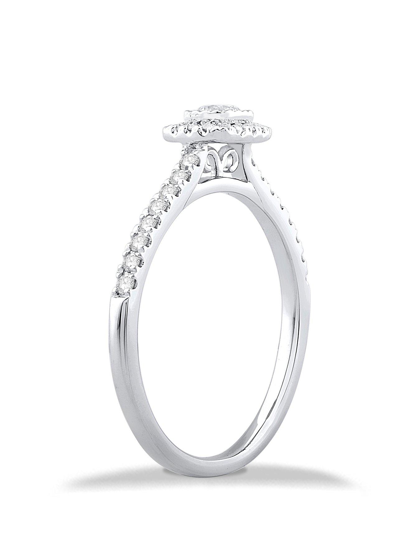 Samuel 9ct White Gold Engagement Diamond Cushion