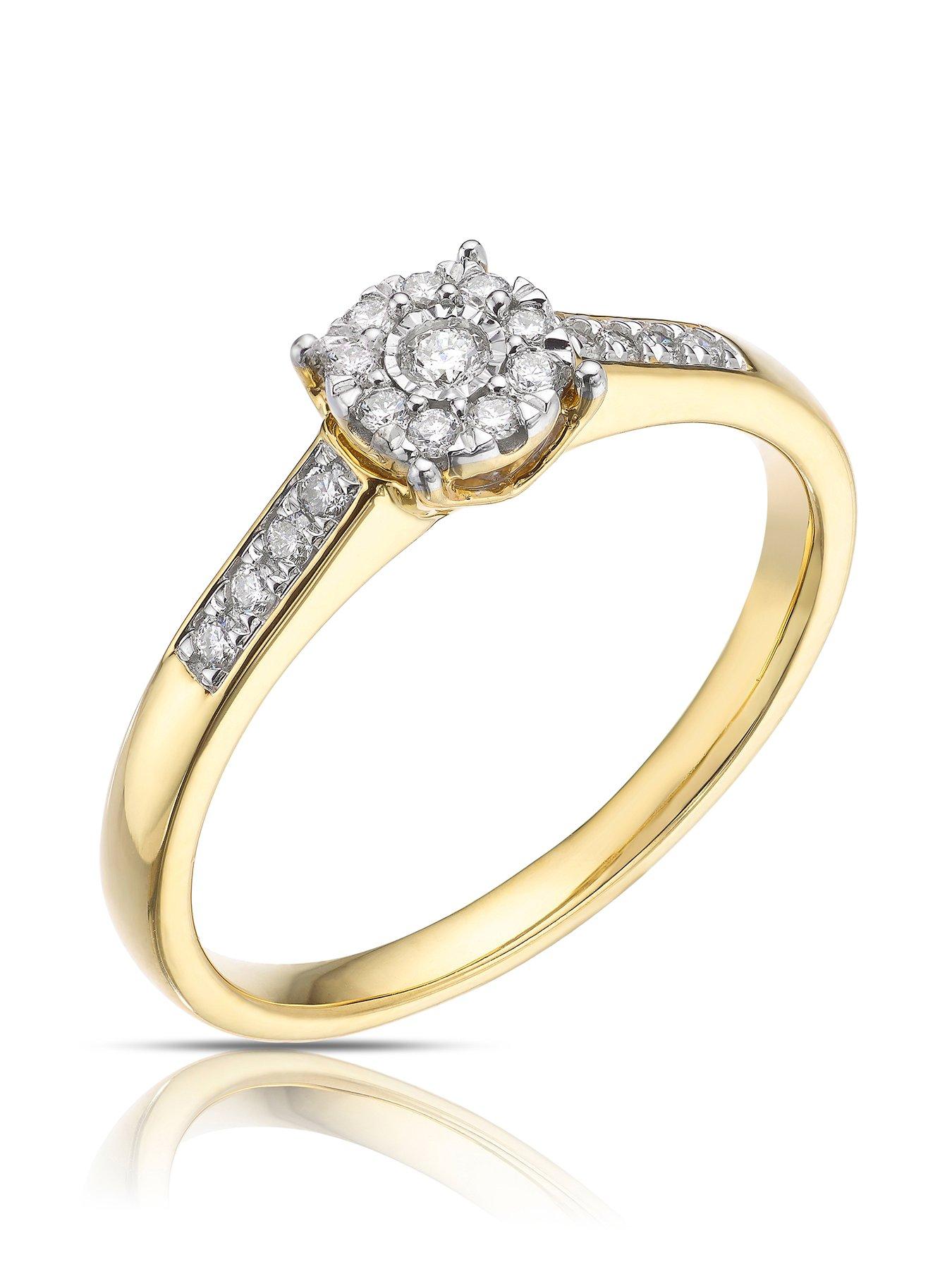 Samuel 9ct Yellow Gold Engagement Diamond Round