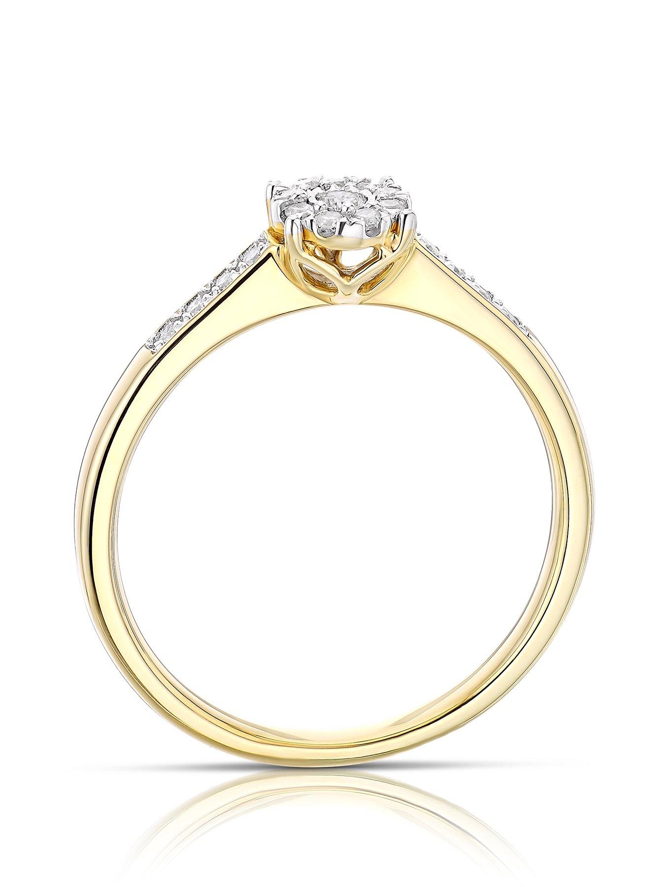 Samuel 9ct Yellow Gold Engagement Diamond Round