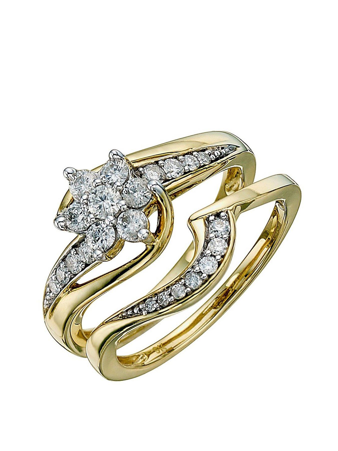 Product photograph of H Samuel Perfect Fit 9ct Yellow Gold 0 50ct Diamond Bridal Set from very.co.uk