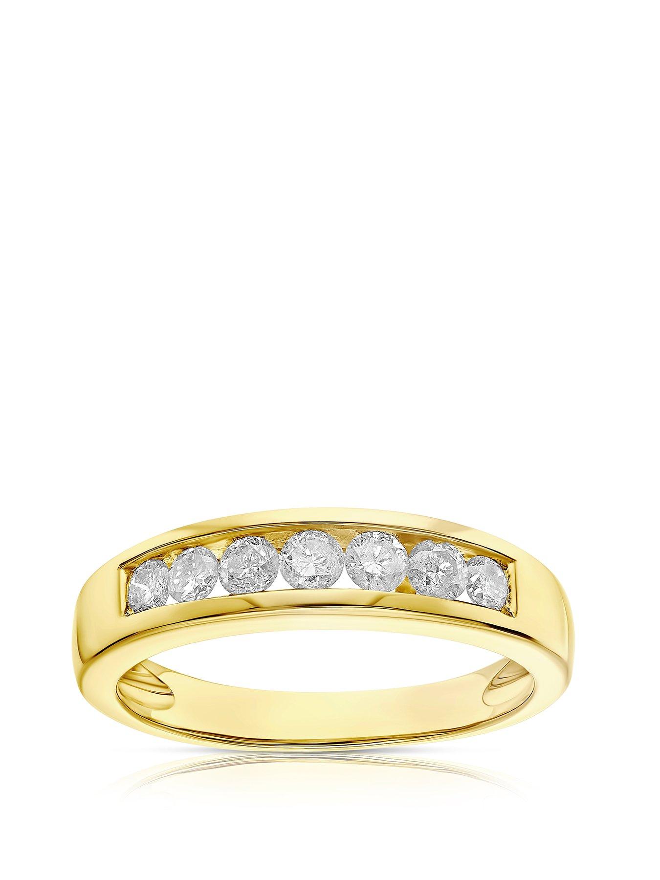 Product photograph of H Samuel 9ct Yellow Gold 0 50ct Diamond Channel Set Eternity Ring from very.co.uk