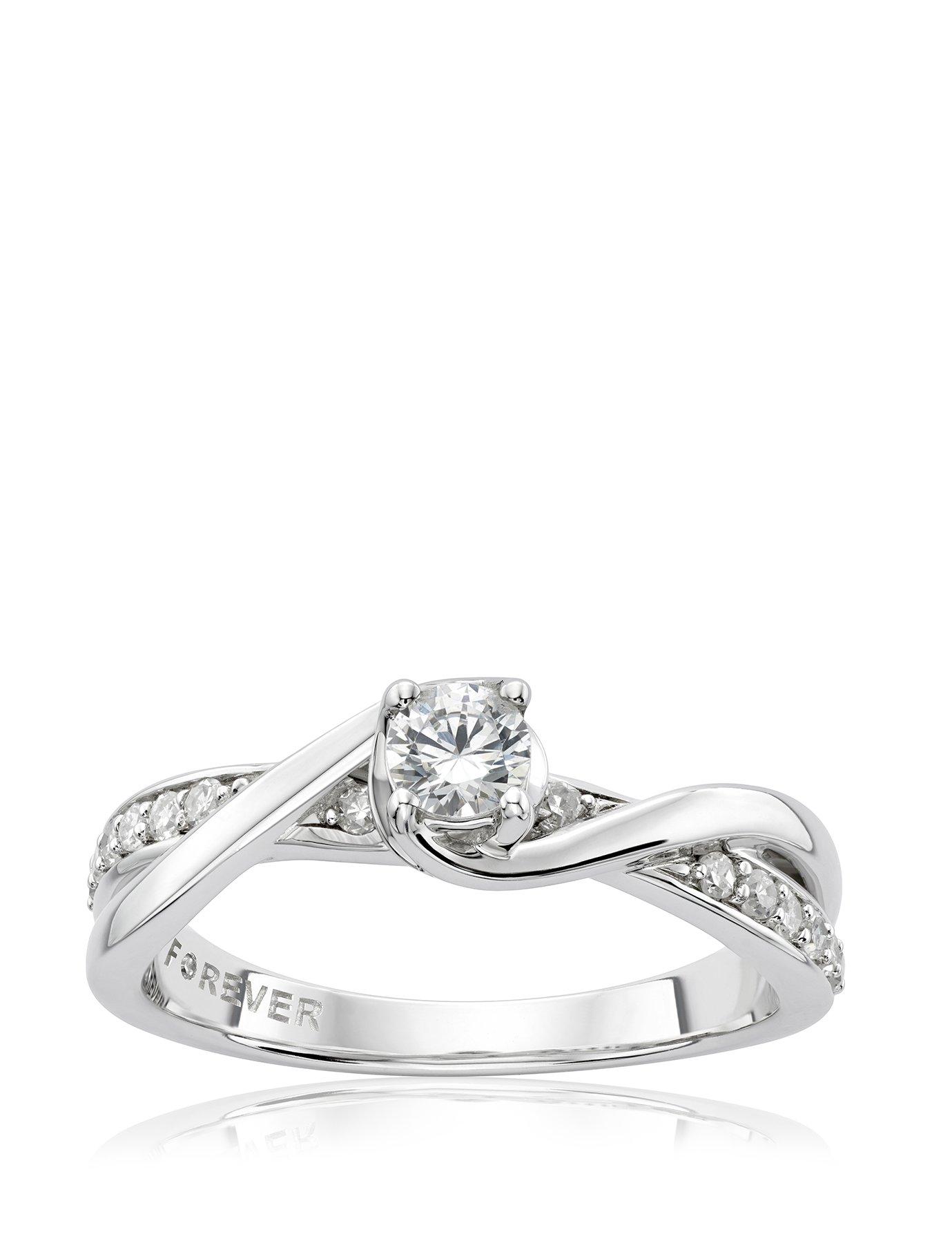 H. Samuel The Forever Diamond 18ct White Gold Engagement Ring. 0.33ct Diamond Ring