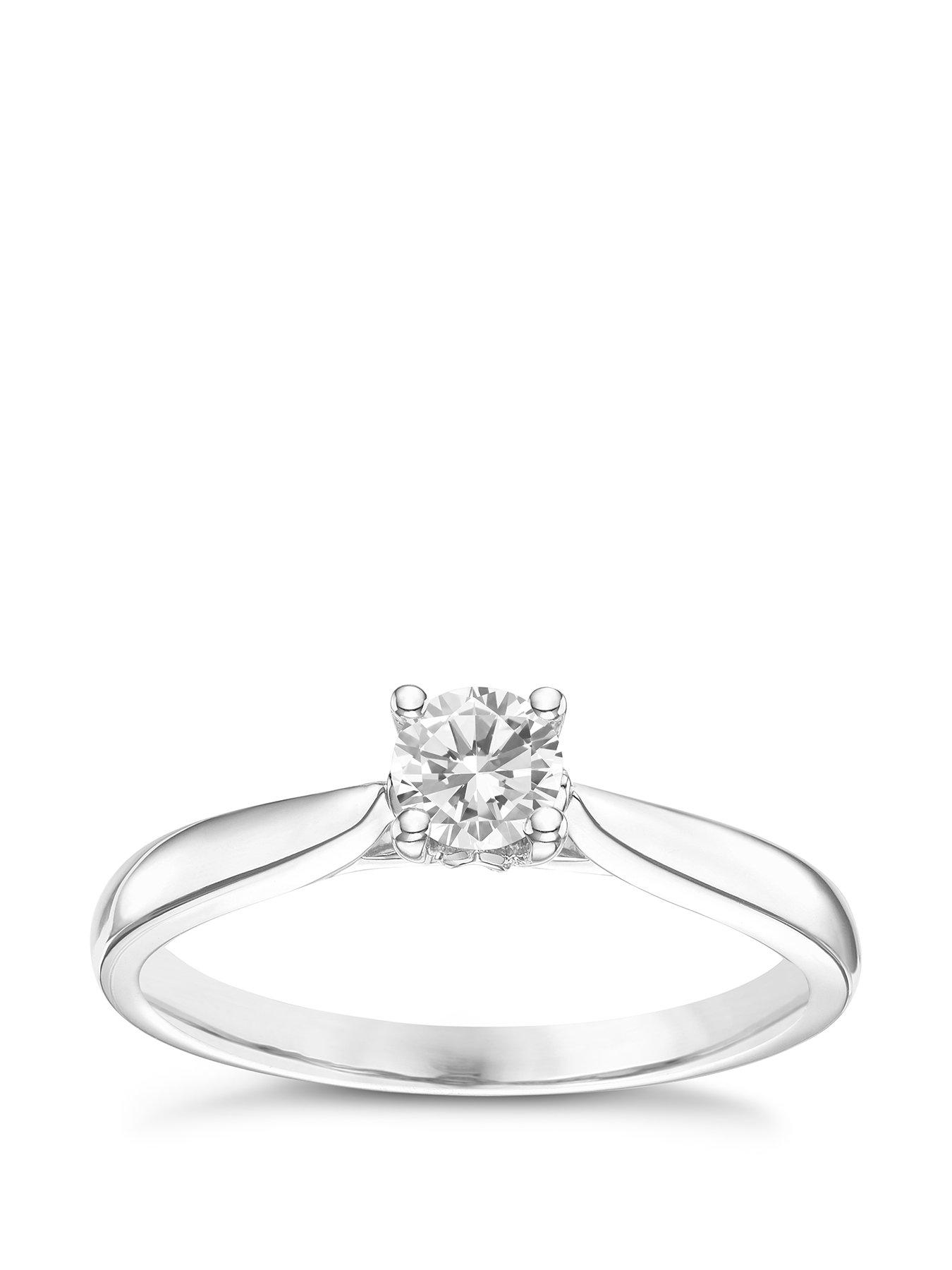 Product photograph of H Samuel 9ct White Gold 0 25ct Diamond Solitaire Ring from very.co.uk