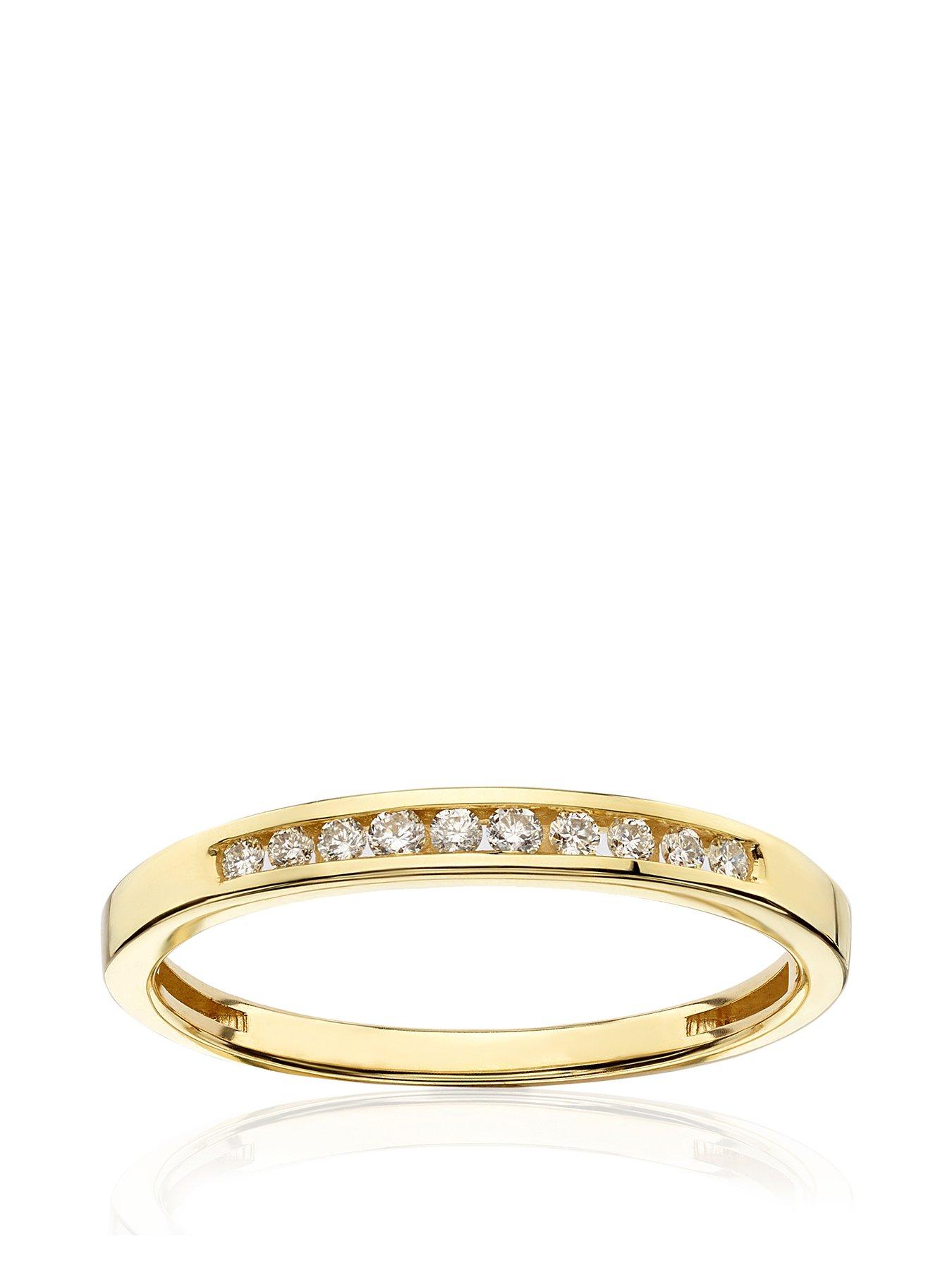 Product photograph of H Samuel 9ct Yellow Gold 0 10ct Diamond Eternity Ring from very.co.uk