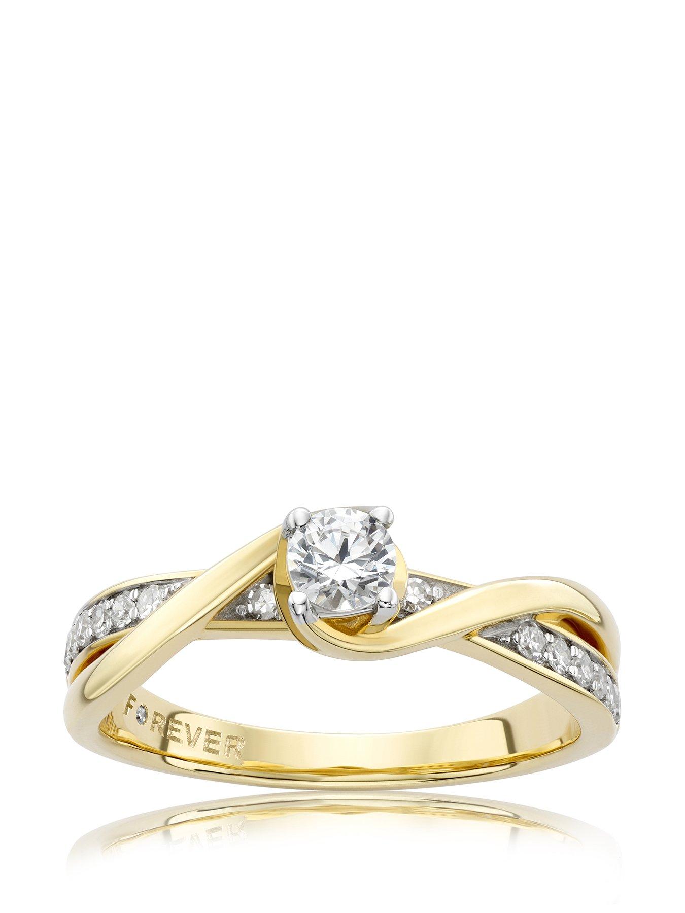 Product photograph of H Samuel The Forever Diamond 18ct Yellow Gold 0 33ct Twist Ring from very.co.uk