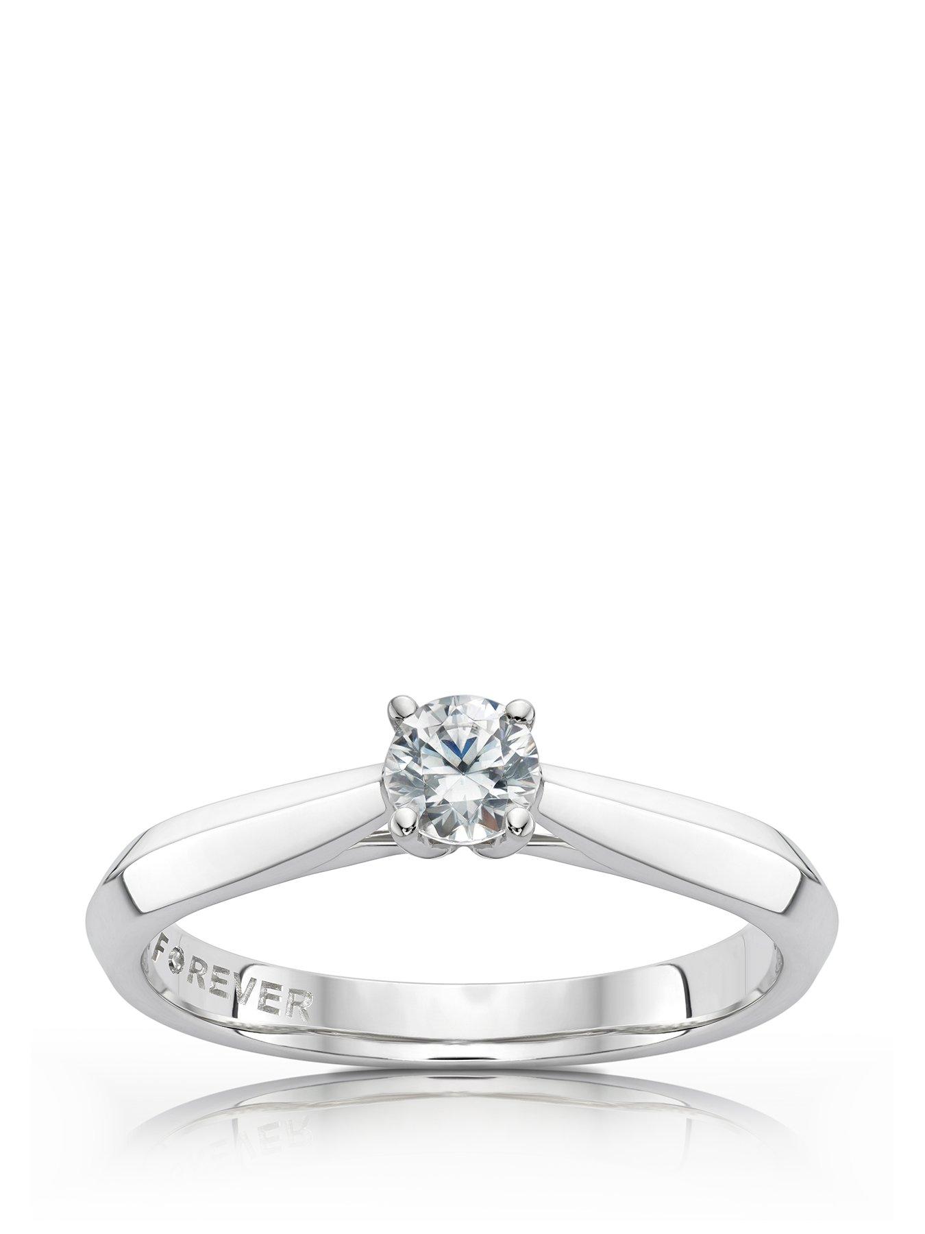 Product photograph of H Samuel The Forever Diamond Platinum 0 25ct Solitaire Ring from very.co.uk