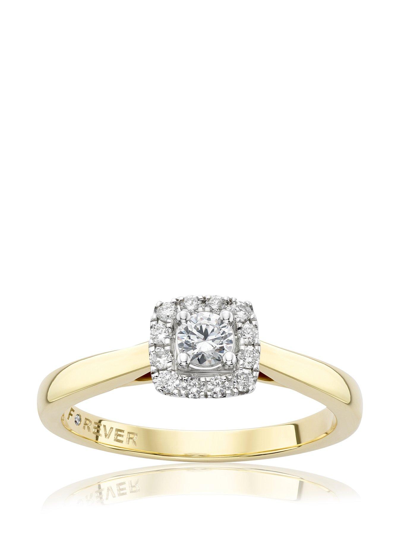 Product photograph of H Samuel The Forever Diamond 18ct Gold 0 25ct Diamond Ring from very.co.uk