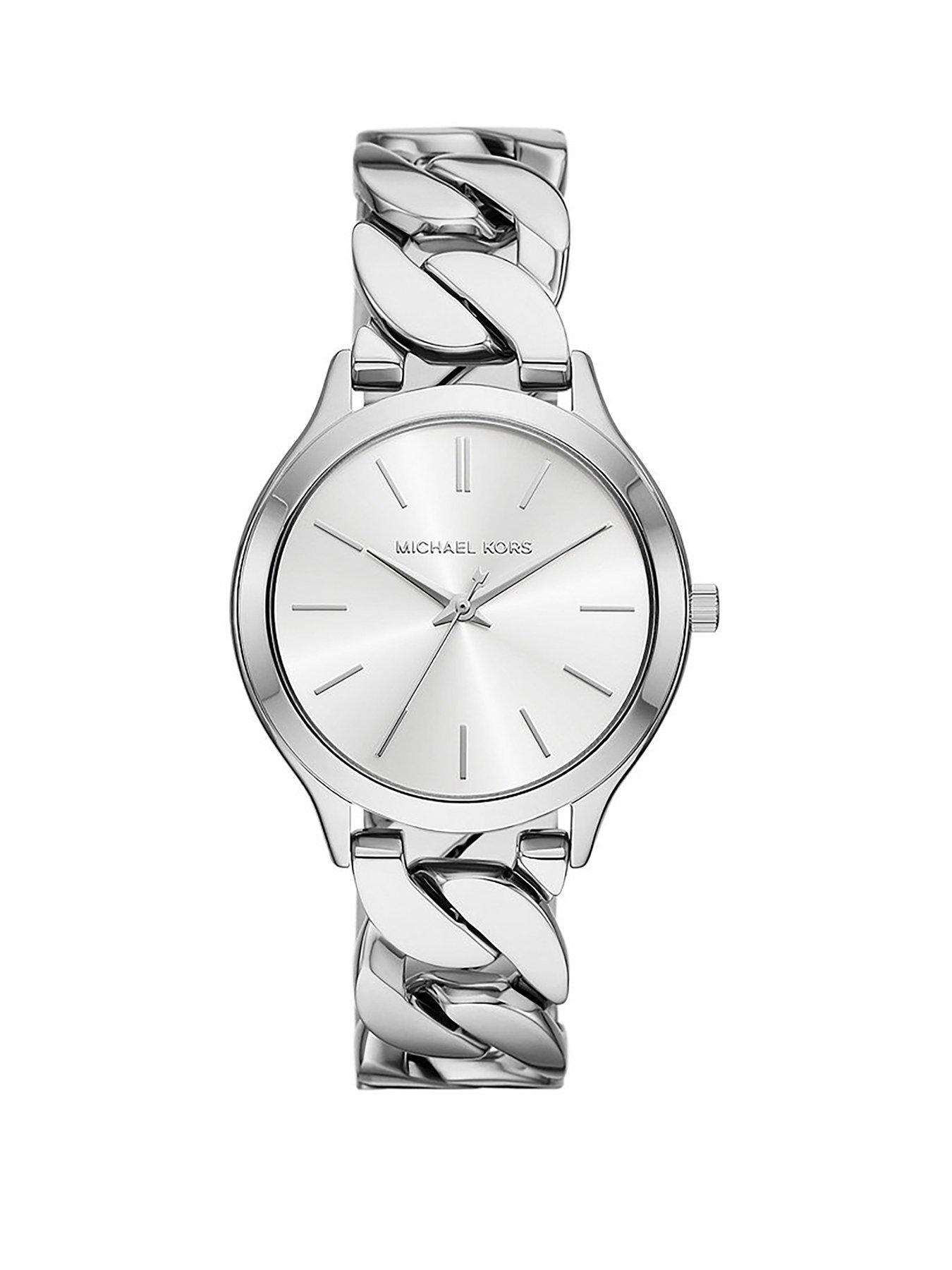 Product photograph of Michael Kors Runway Three-hand Stainless Steel Watch from very.co.uk