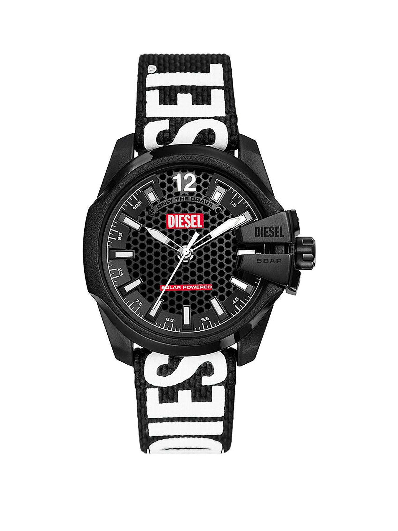 Product photograph of Diesel Baby Chief Solar-powered Black Rpet Watch from very.co.uk