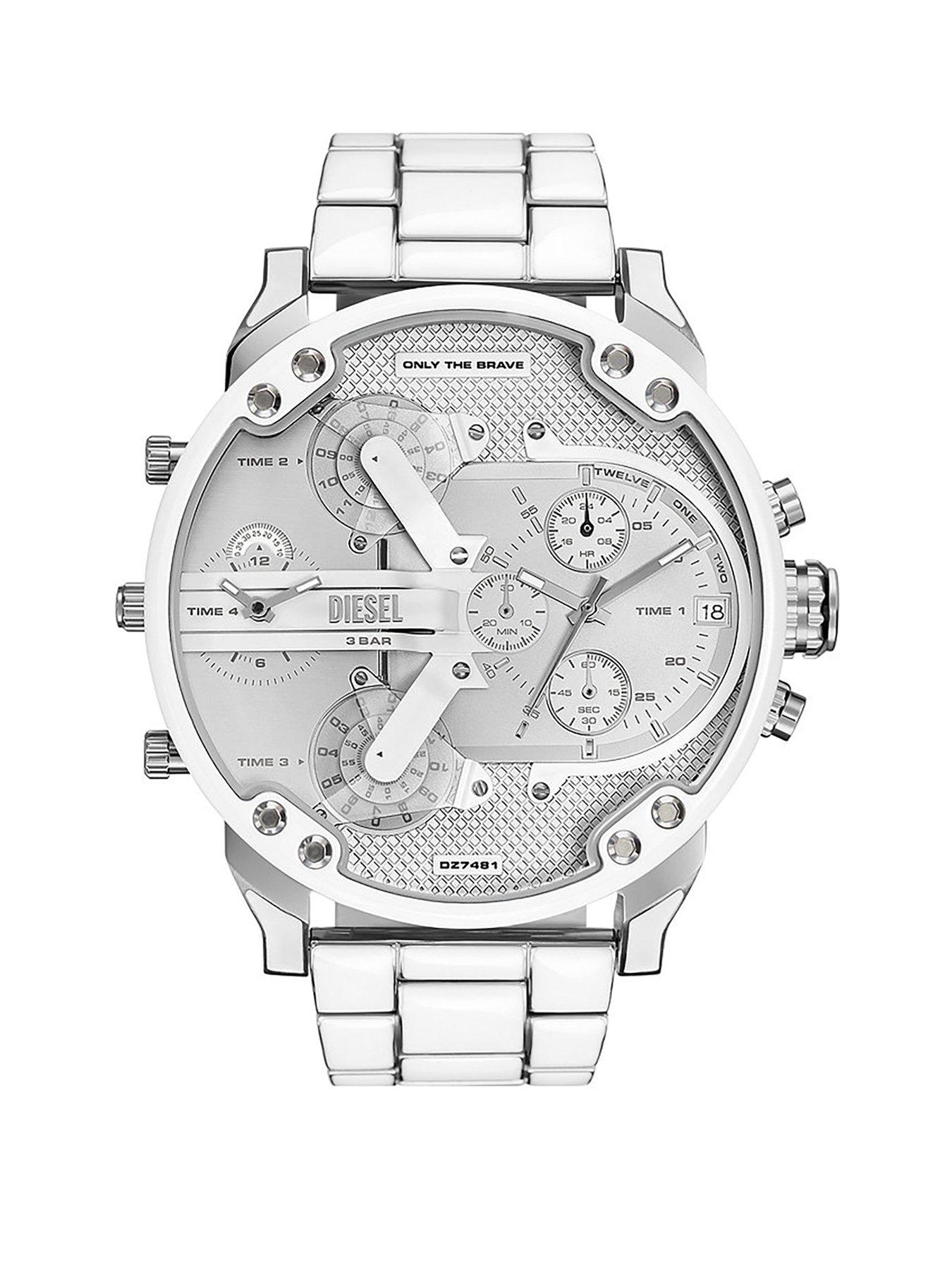 Diesel Mr. Daddy 2.0 Chronograph White and Stainless Steel Watch