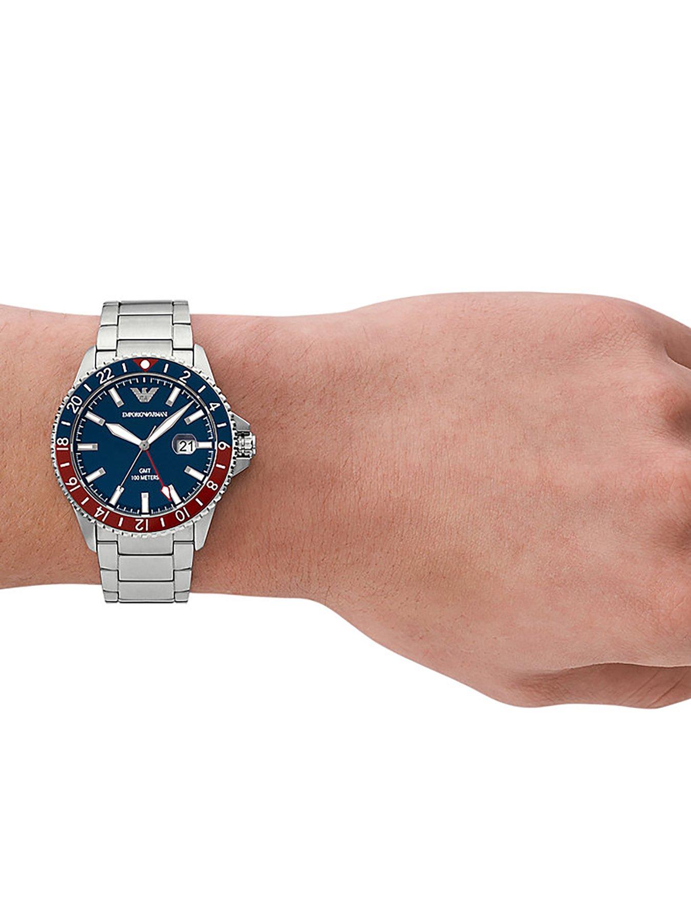 Emporio armani shop dual time watch