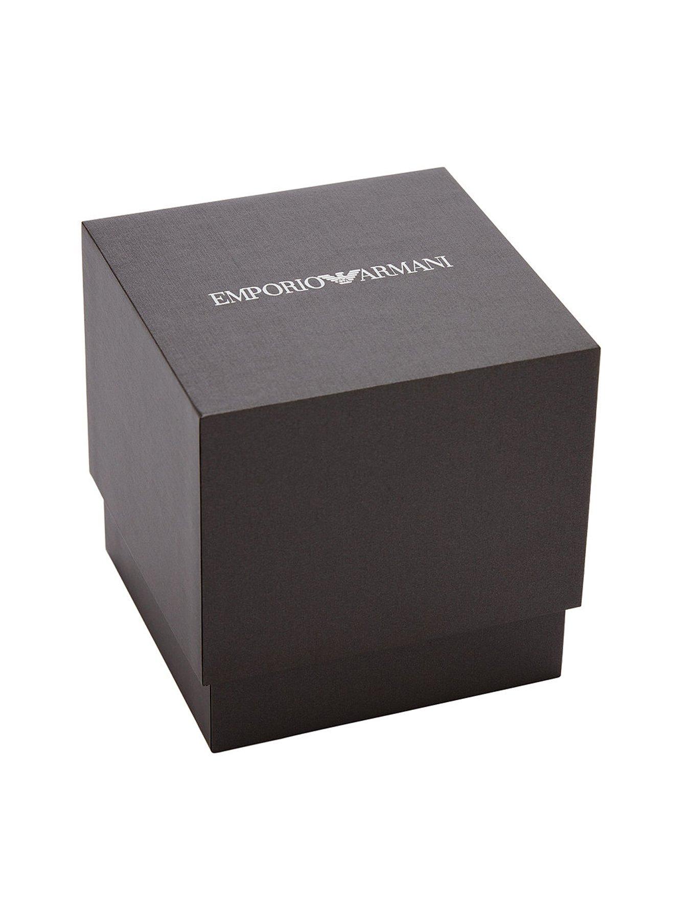 Emporio Armani GMT Dual Time Stainless Steel Watch | Very.co.uk