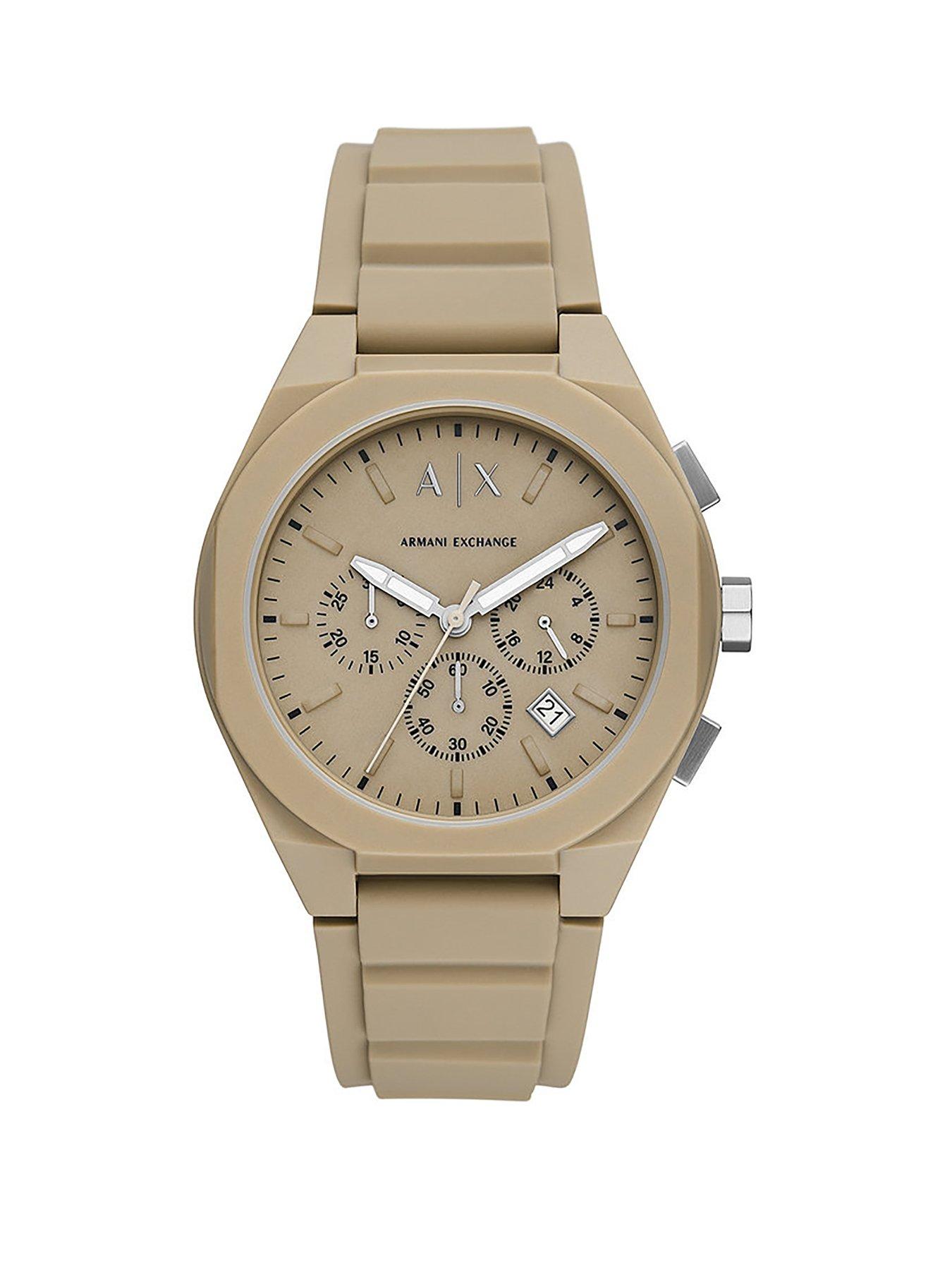 Armani Exchange Chronograph Brown Silicone Watch very