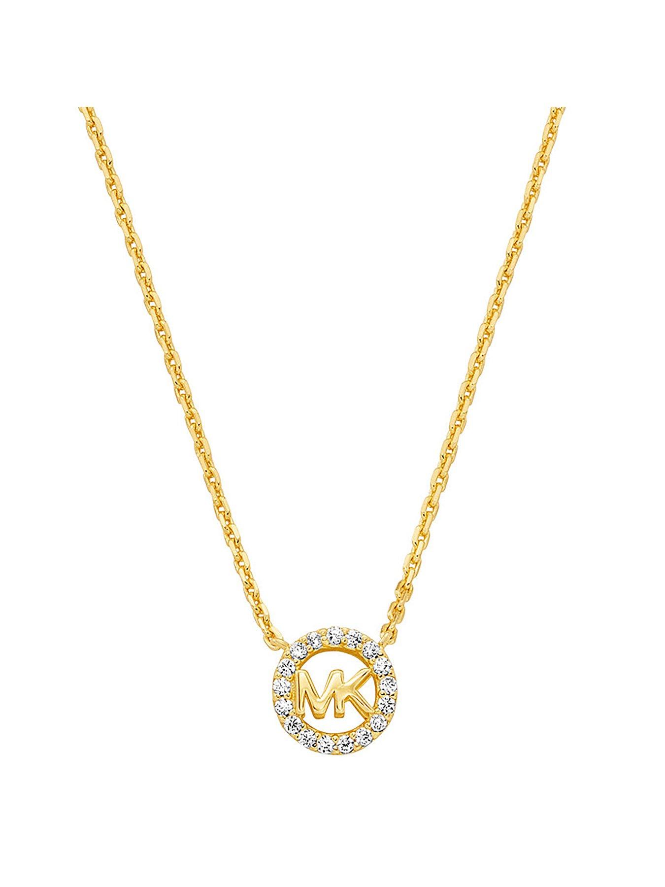 Michael kors gold pendant on sale necklace