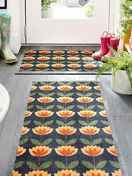 Product photograph of My Retro Floral Doormat from very.co.uk