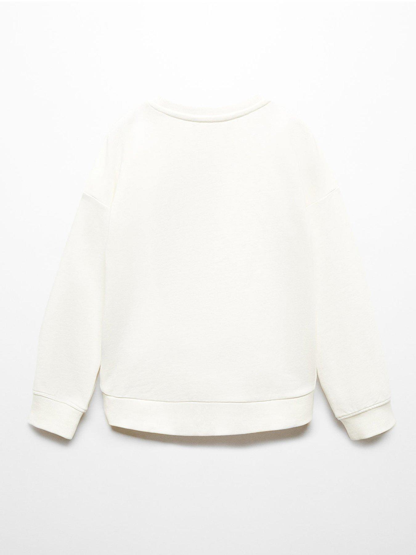 Mango Girls Wonderful Sweat Top - Cream | Very.co.uk