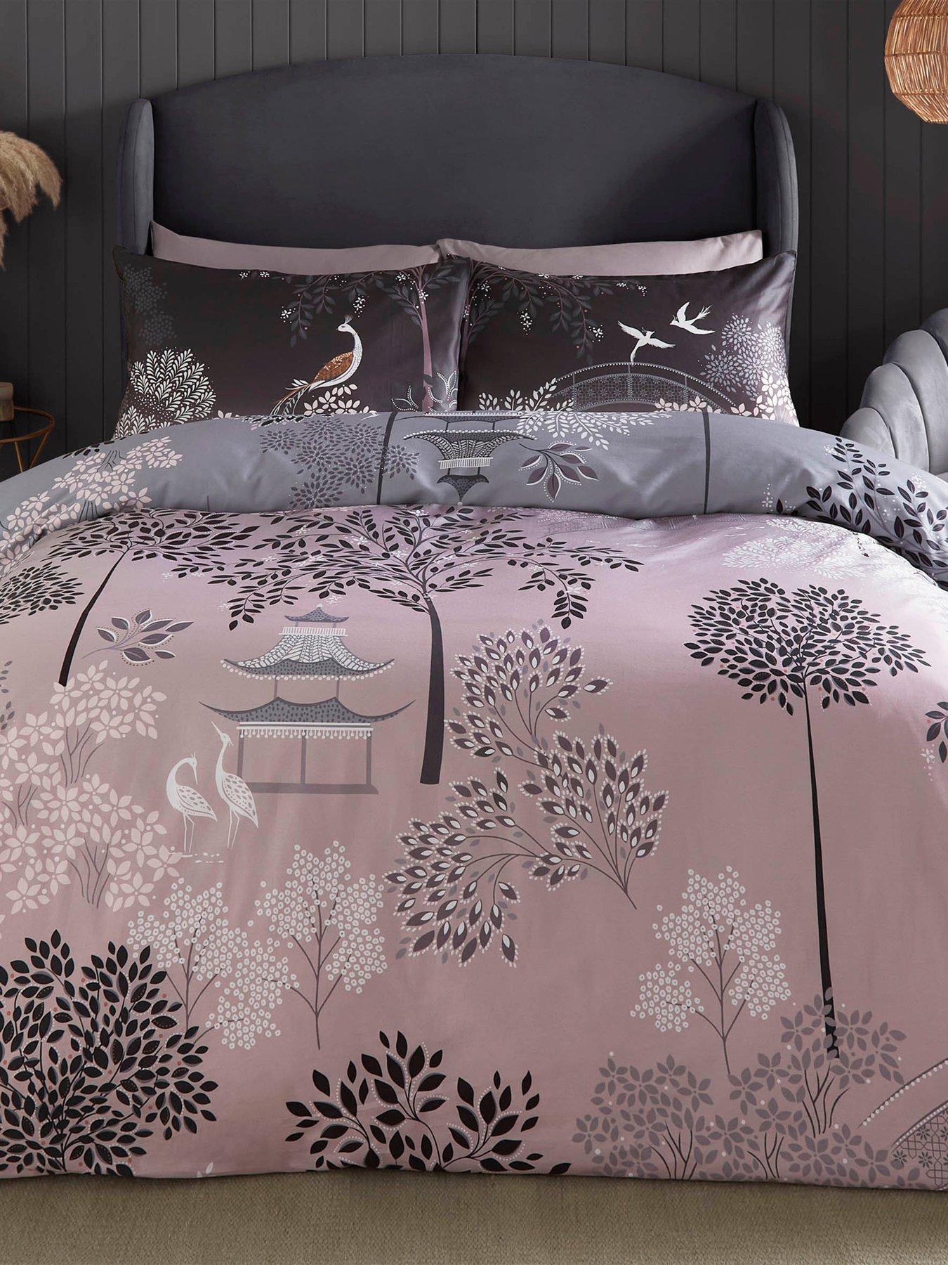 Product photograph of Sara Miller Pagoda Garden 100 Cotton 220 Thread Count Duvet Cover Set from very.co.uk