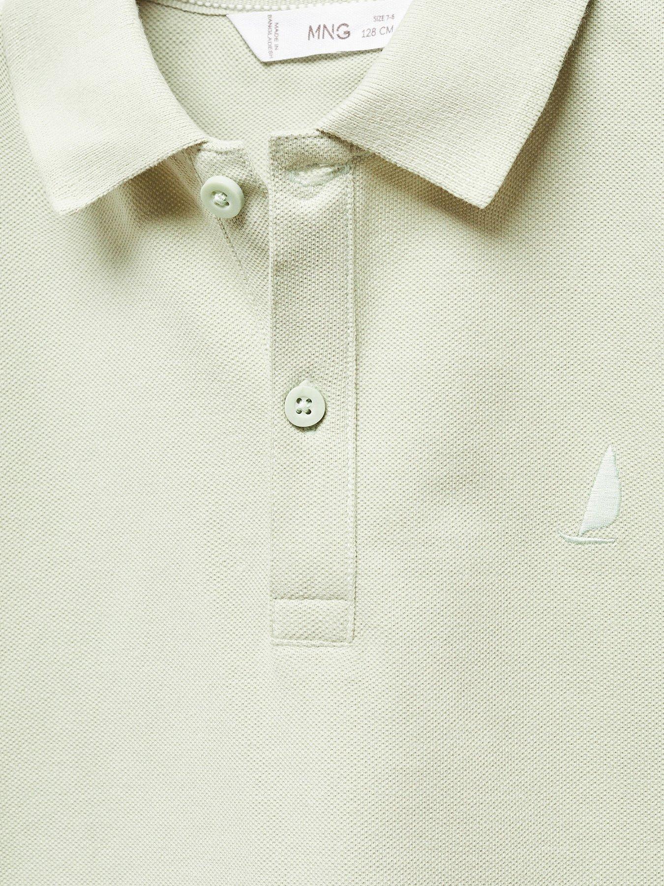 Mango Boys Short Sleeve Polo Shirt - Khaki | Very.co.uk