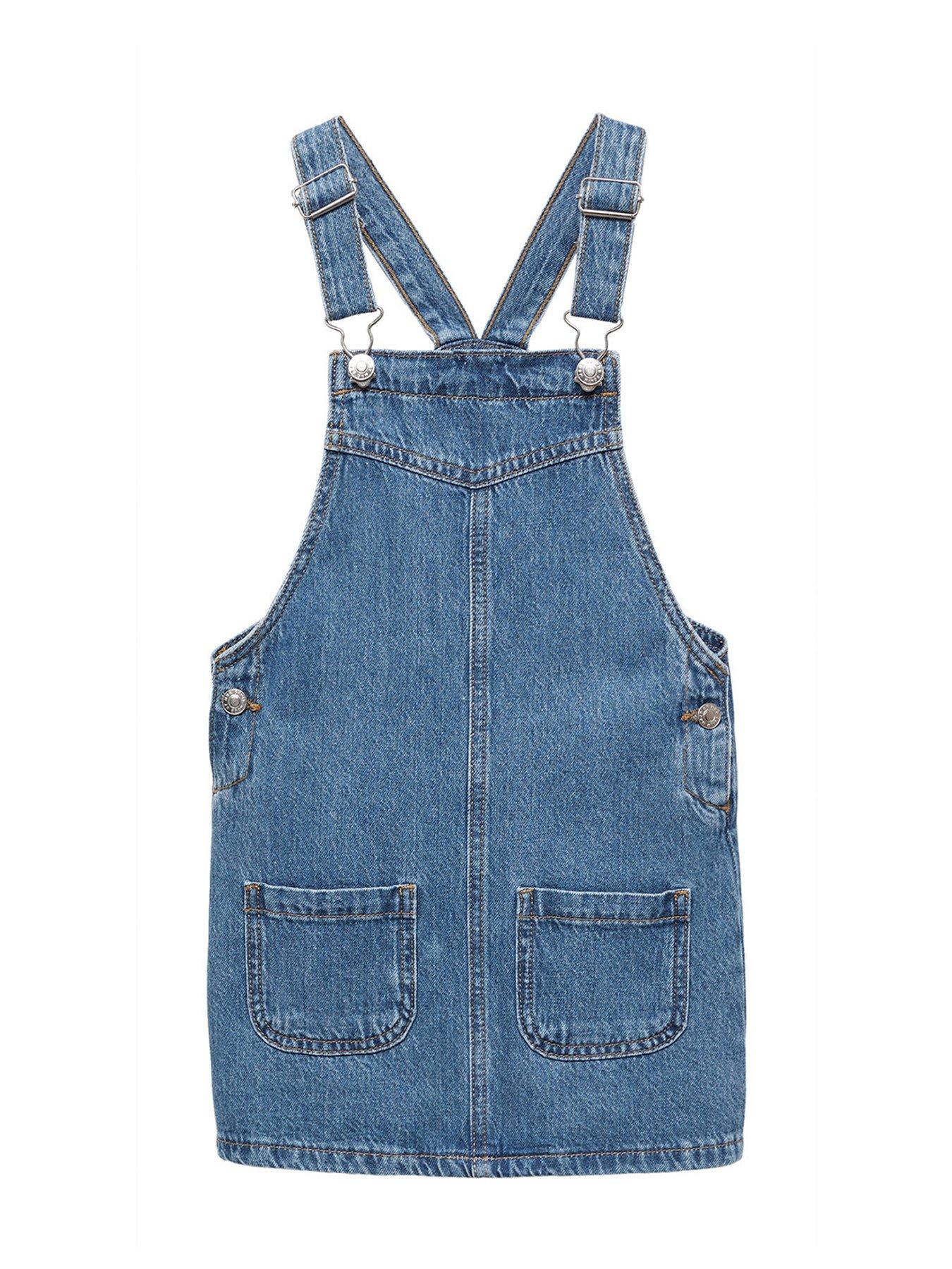 Girls Denim Pinny Blue