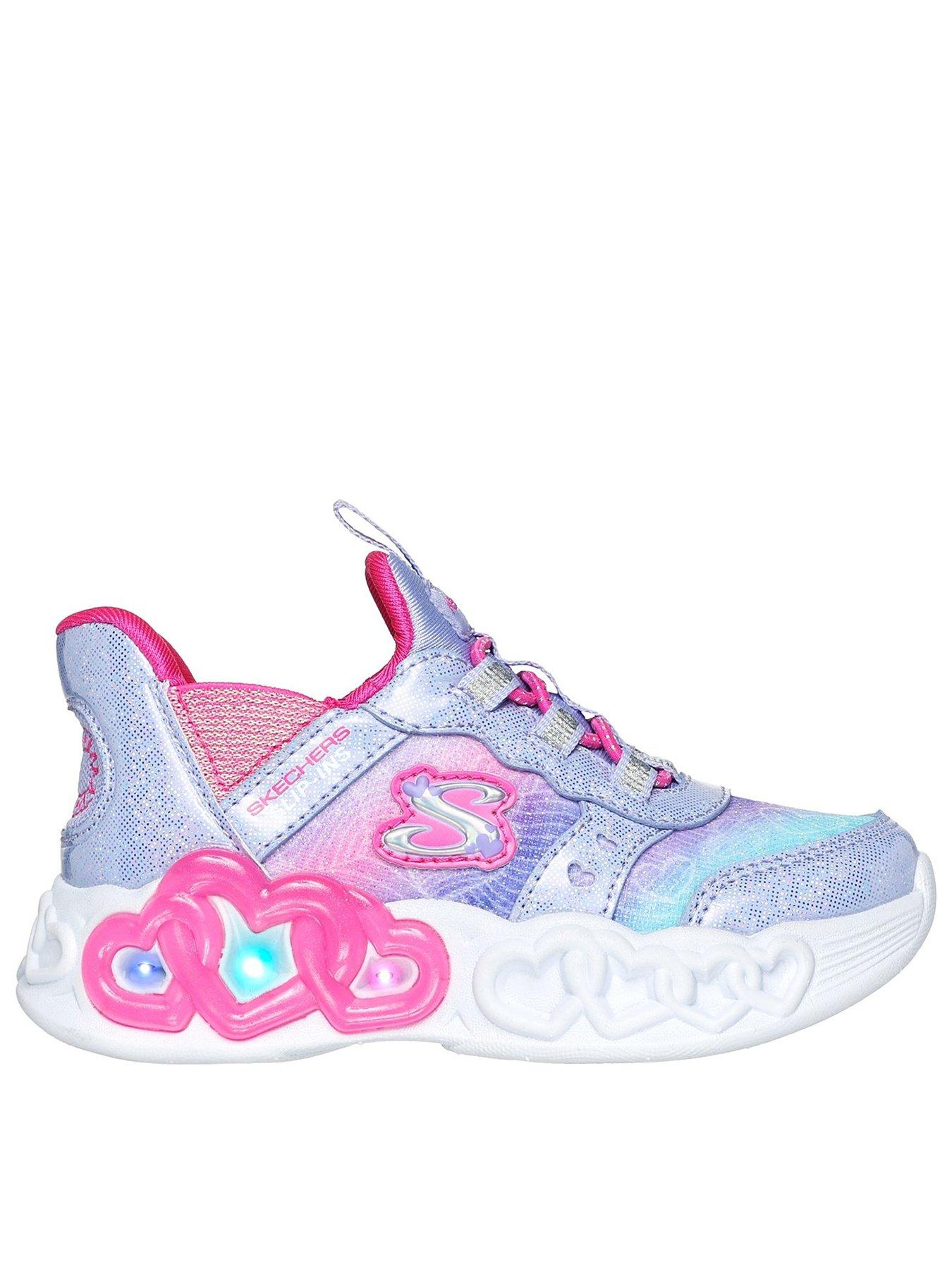 Skechers Infant Girls Infinite Heart Lights Trainer