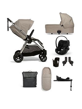 mamas & papas flip xt3 fawn complete kit (inc pushchair, carrycot, adaptors, cupholder, bag, footmuff, cloud g & isofix base)