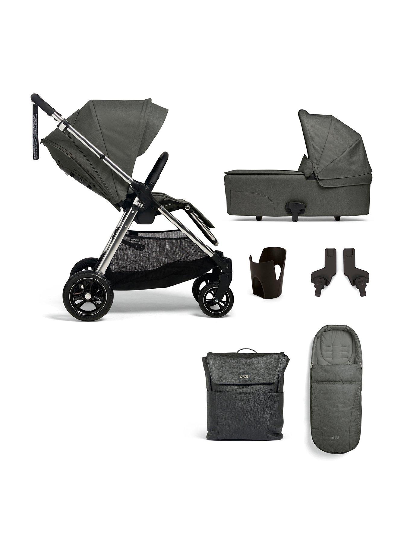 undefined Flip XT3 Harbour Grey Essential Kit (Inc Pushchair, Carrycot, Adaptors, Cupholder, Bag, Footmuff)