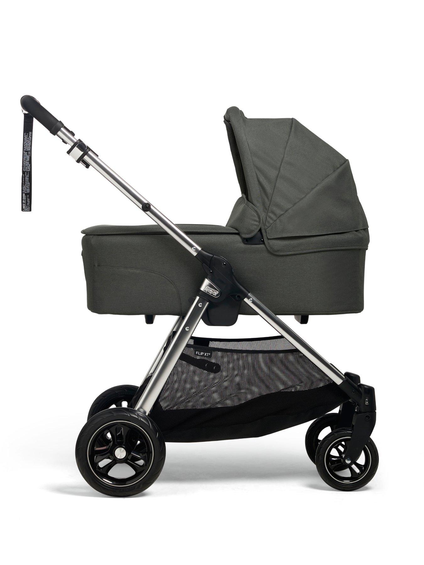 Mamas Papas Flip XT3 Harbour Grey Essential Kit Inc Pushchair Carrycot Adaptors Cupholder Bag Footmuff Very