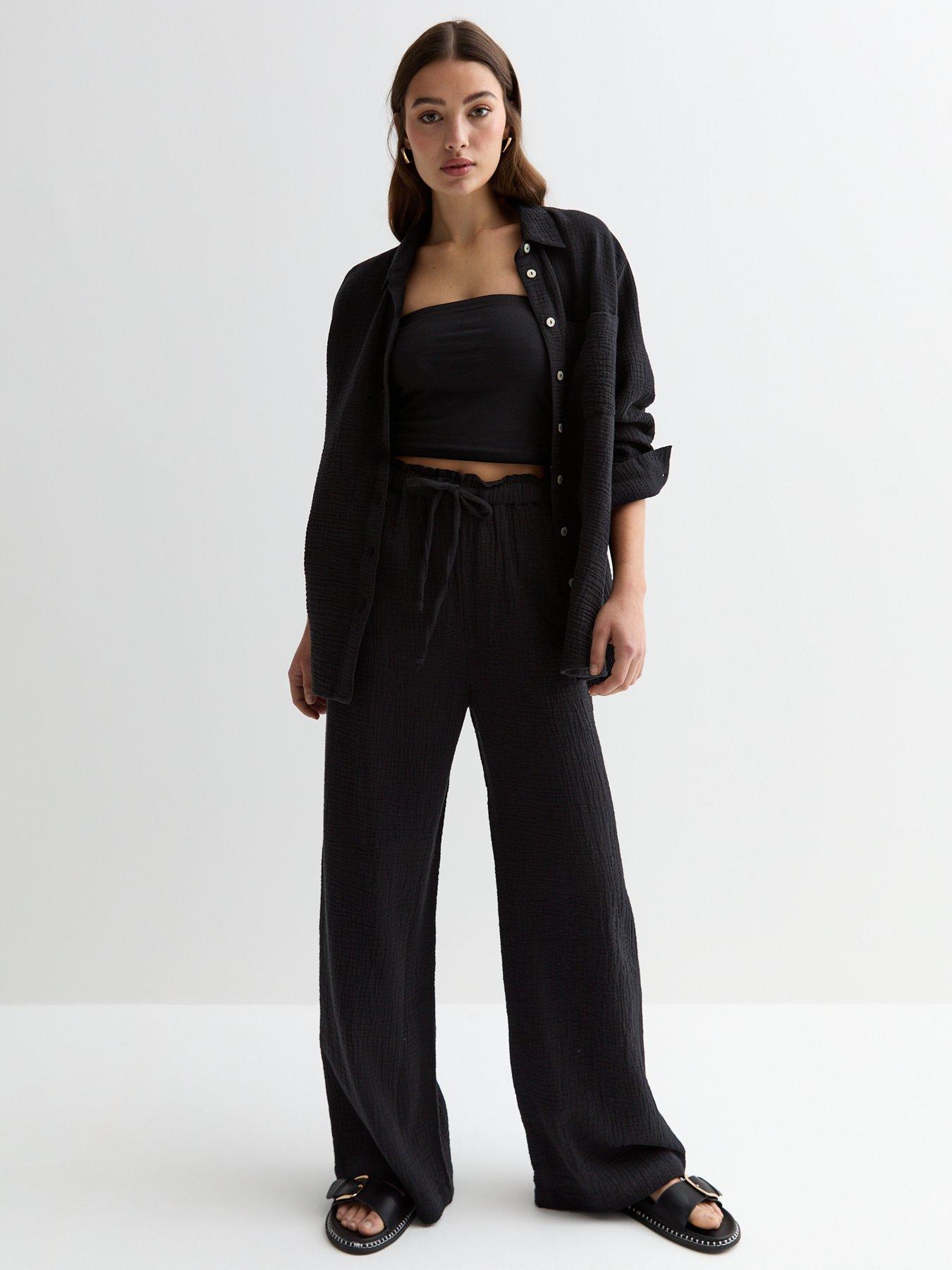 New look black trousers sale
