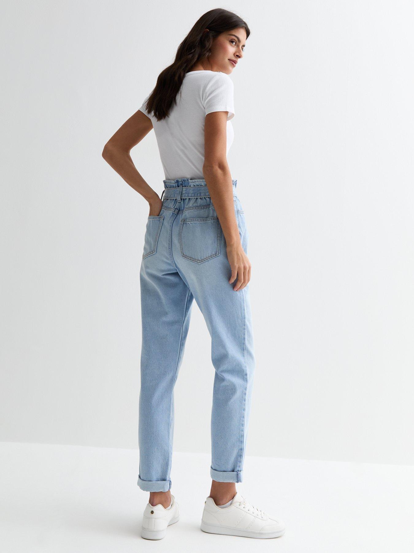 New Look Pale Blue Dayna Paperbag Jeans | Very.co.uk