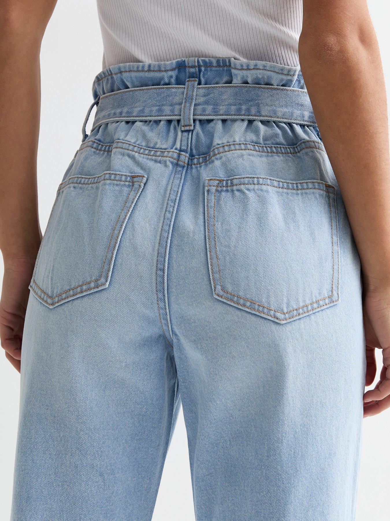 New Look Pale Blue Dayna Paperbag Jeans | Very.co.uk