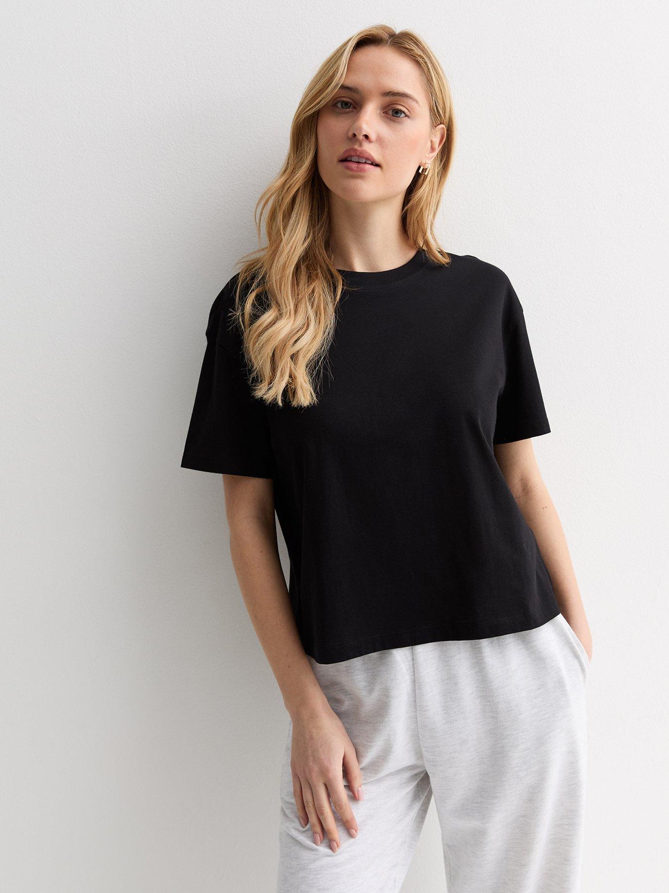 undefined Boxy Cotton T-Shirt - Black